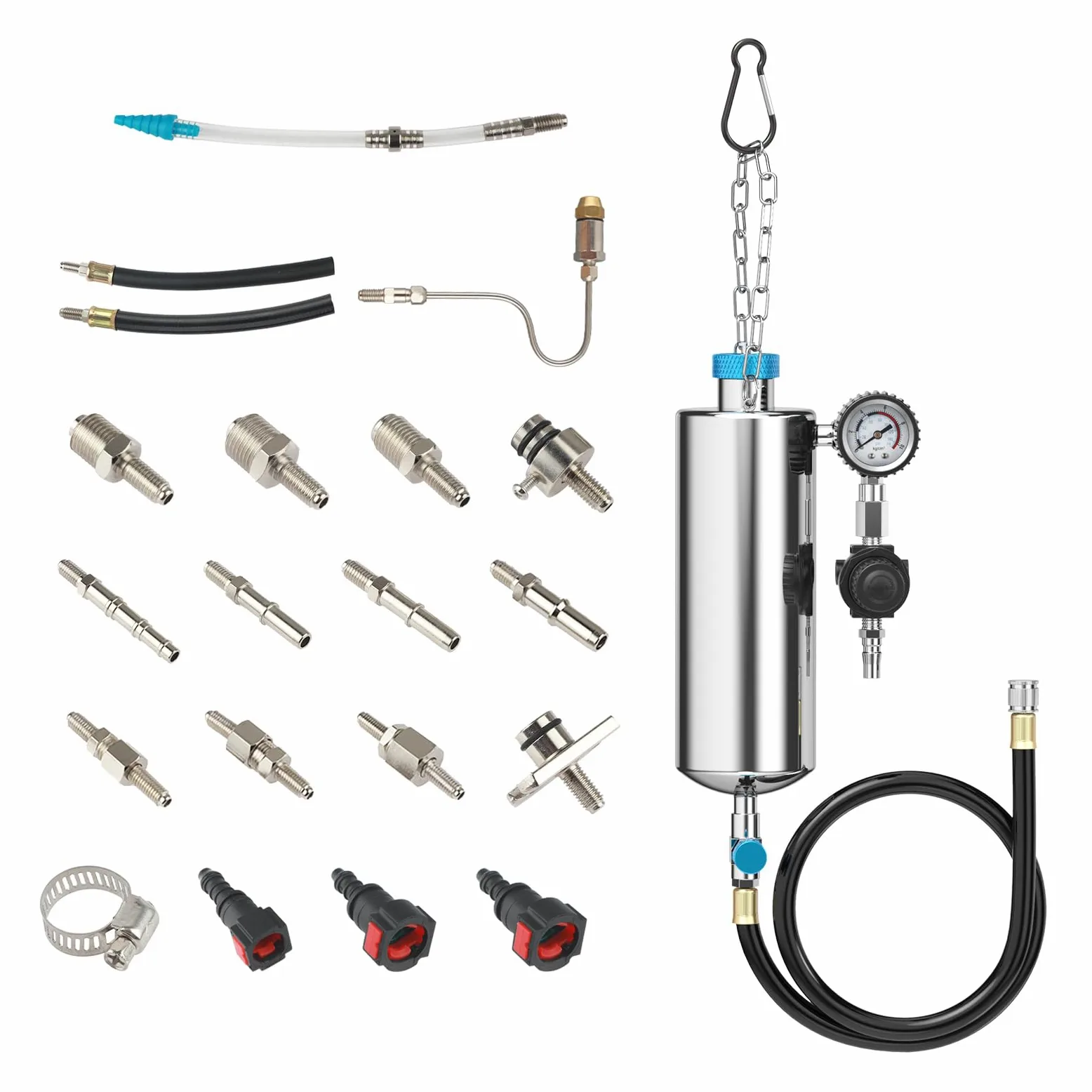 C80 Kit de herramientas limpiador de inyectores de combustible, Limpiadores de sistemas de inyección de combustible, 1000ML Kit de herramientas limpiador de inyectores de combustible de 150PSI