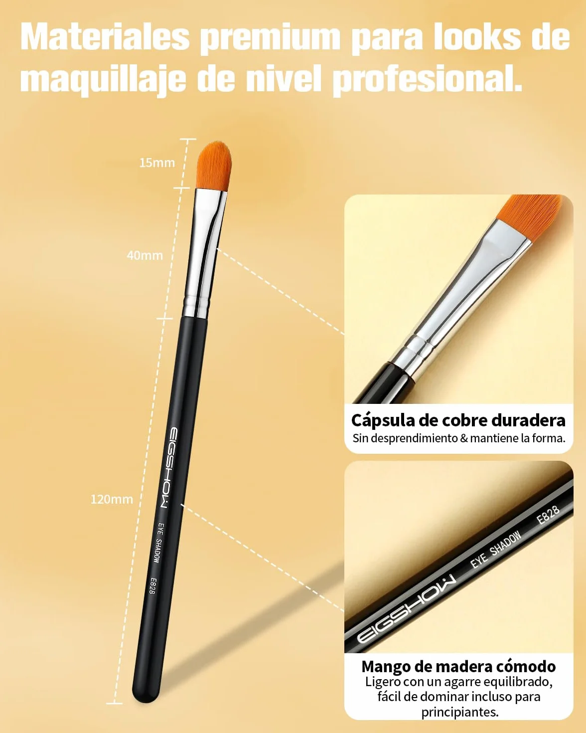 EIGSHOW Pincel aplicador de imprimación de sombra de ojos para mezclar, corrector, herramientas profesionales E828