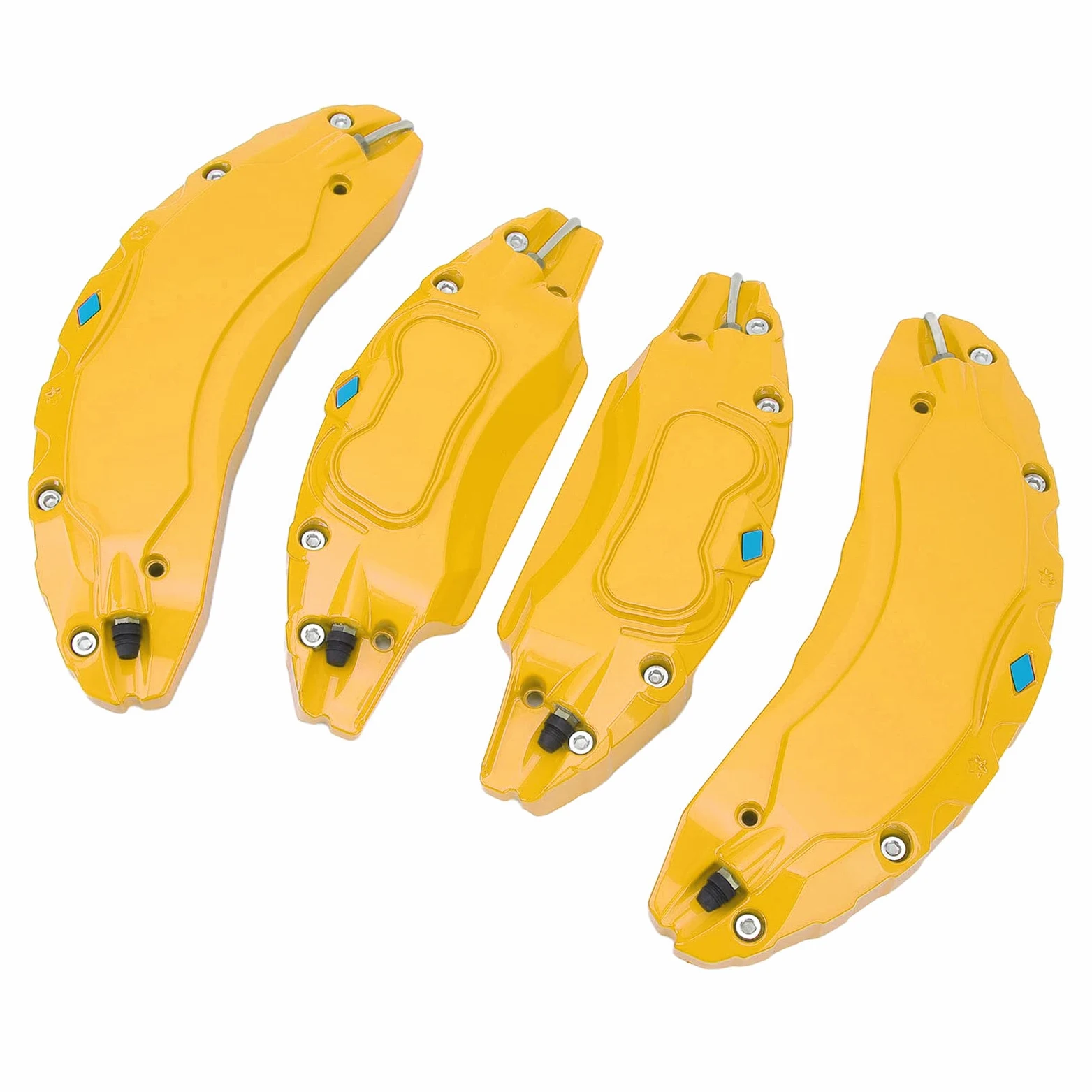 SIXRUN Cubiertas de Pinza de Freno de Coche de Aleación de Aluminio, Repuesto de Moda para Ruedas Modelo 3 de 18 y 19 Pulgadas, Kit de Instalación de 4 Piezas Incluido (Yellow)