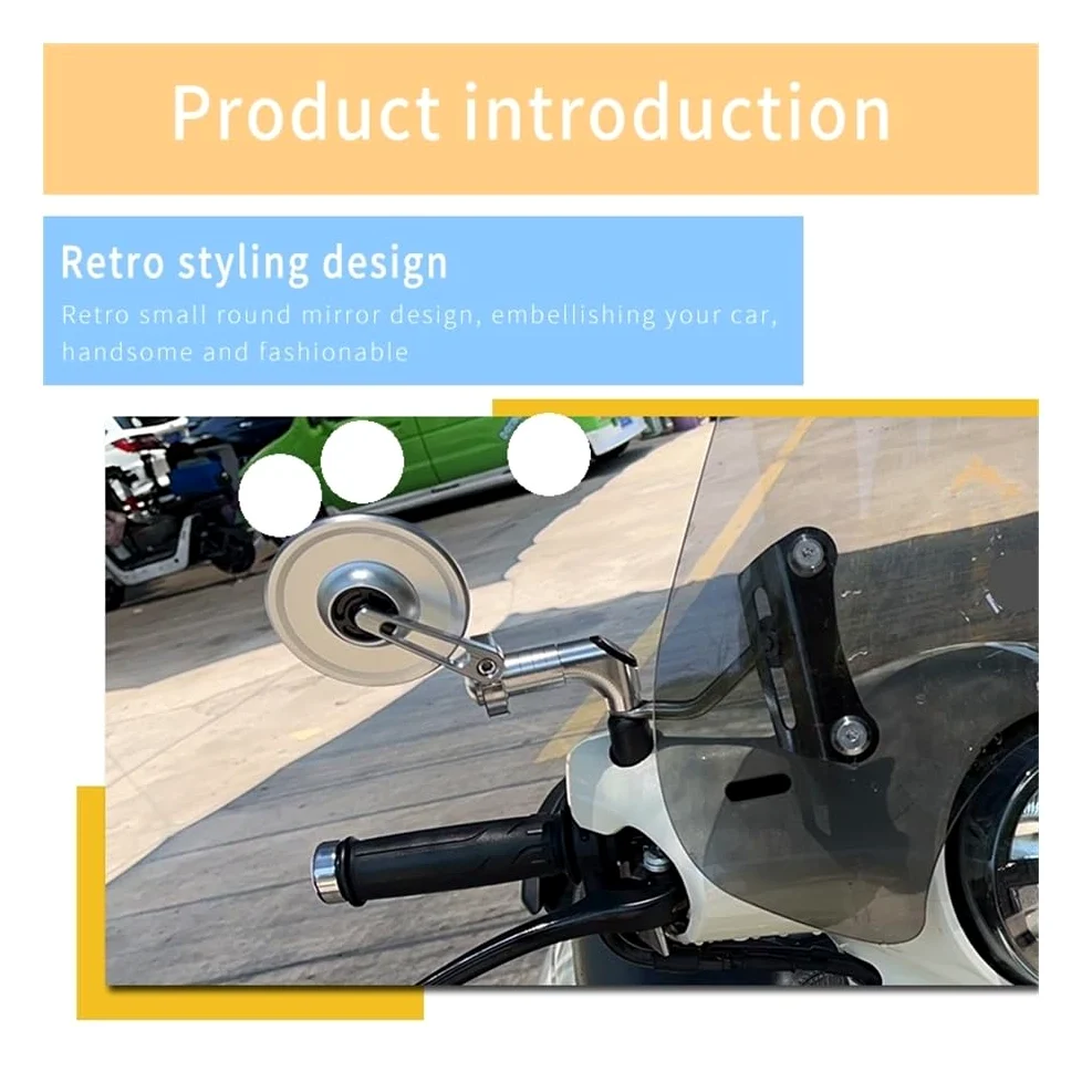 Espejos Retrovisores Para Manillar Motocicleta Cafe Racer CNC Scooter, Extremo De Manillar De 7/8" (22 Mm) Con Inserto De Extremo De Barra Estándar Retrovisor moto