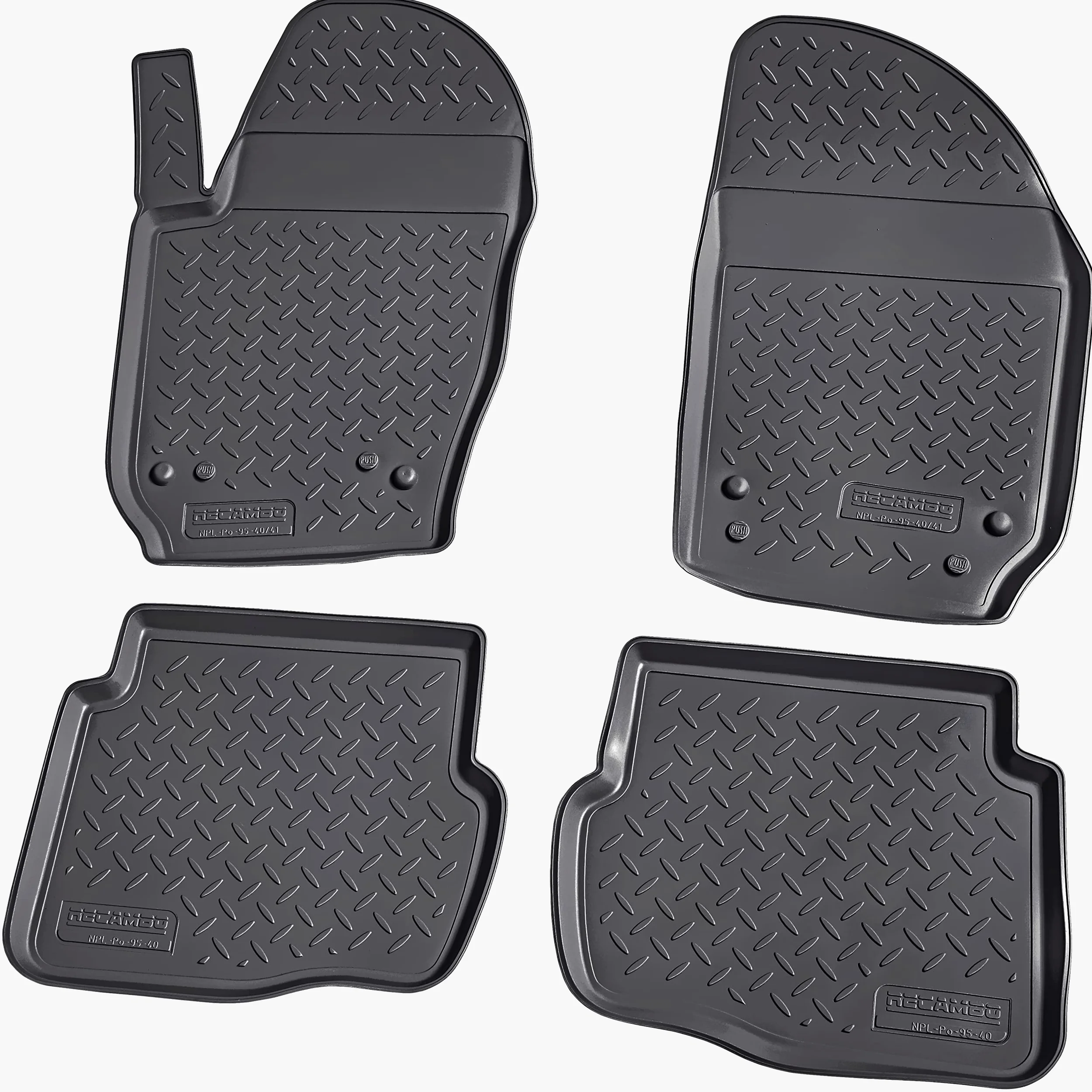 Recambo Alfombrillas de goma 3D compatibles con Seat Cordoba | Ibiza | 6L | 2002 2008 | alfombrillas de goma para coche | ajuste perfecto | con borde | color negro