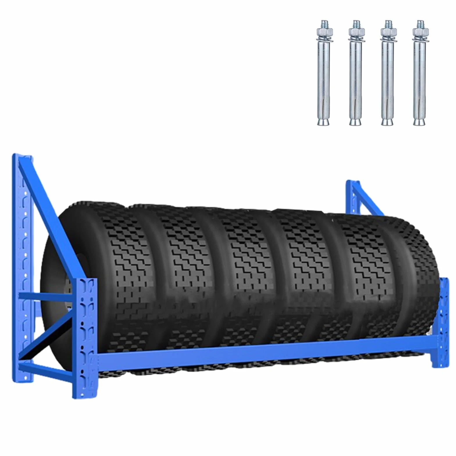 Estante de neumáticos de montaje en pared resistente, organizador de múltiples neumáticos, estante de almacenamiento de ruedas fácil de montar, solución de exhibición de garaje