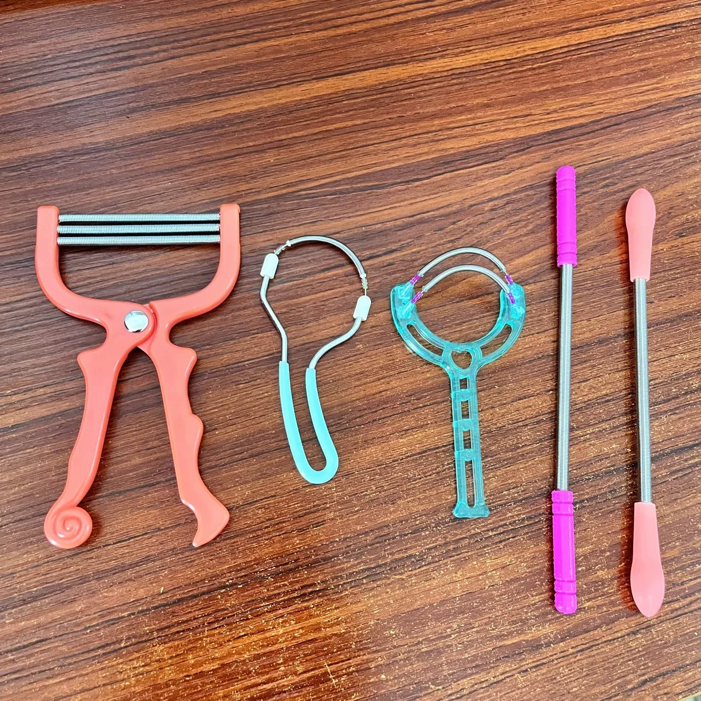Herramienta enhebrado resorte para vello facial, depiladora facial primavera, removedor manual pelusa facial mujer