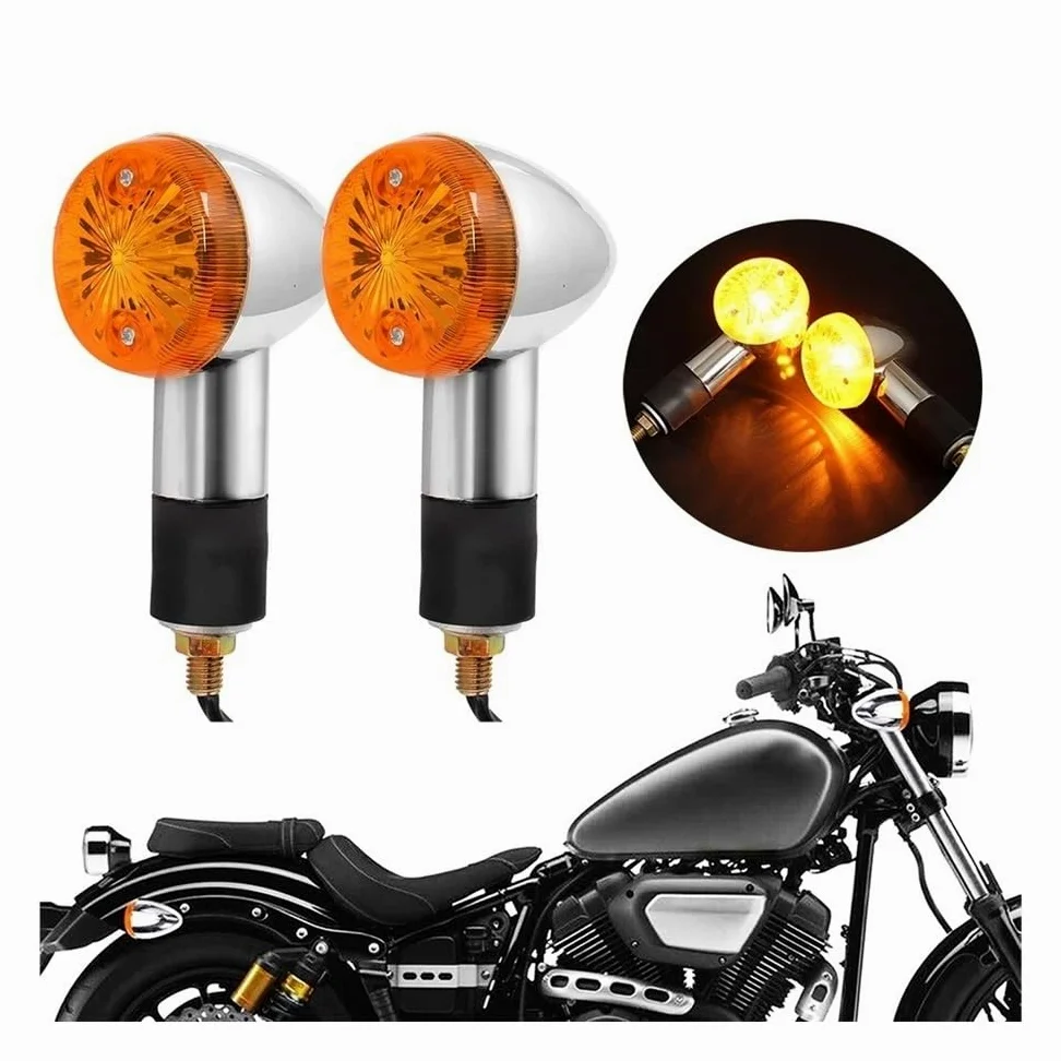 Indicador motocicleta intermitente Para Kaw&asaki VU&LCAN VN 500 750 800 900 1500 1600 1700 2000 Indicador De Señales De Giro De Bala De Motocicleta Clásica Personalizada