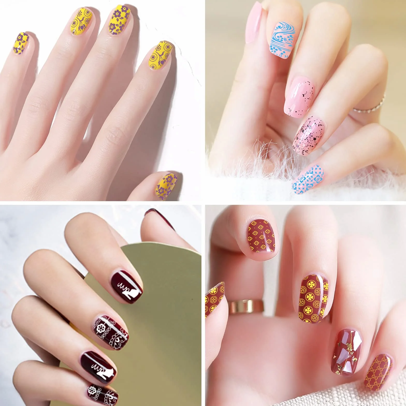 Biutee Nail Art Stamping 30 Placas con Sello y Rascador, Estampacion Uñas