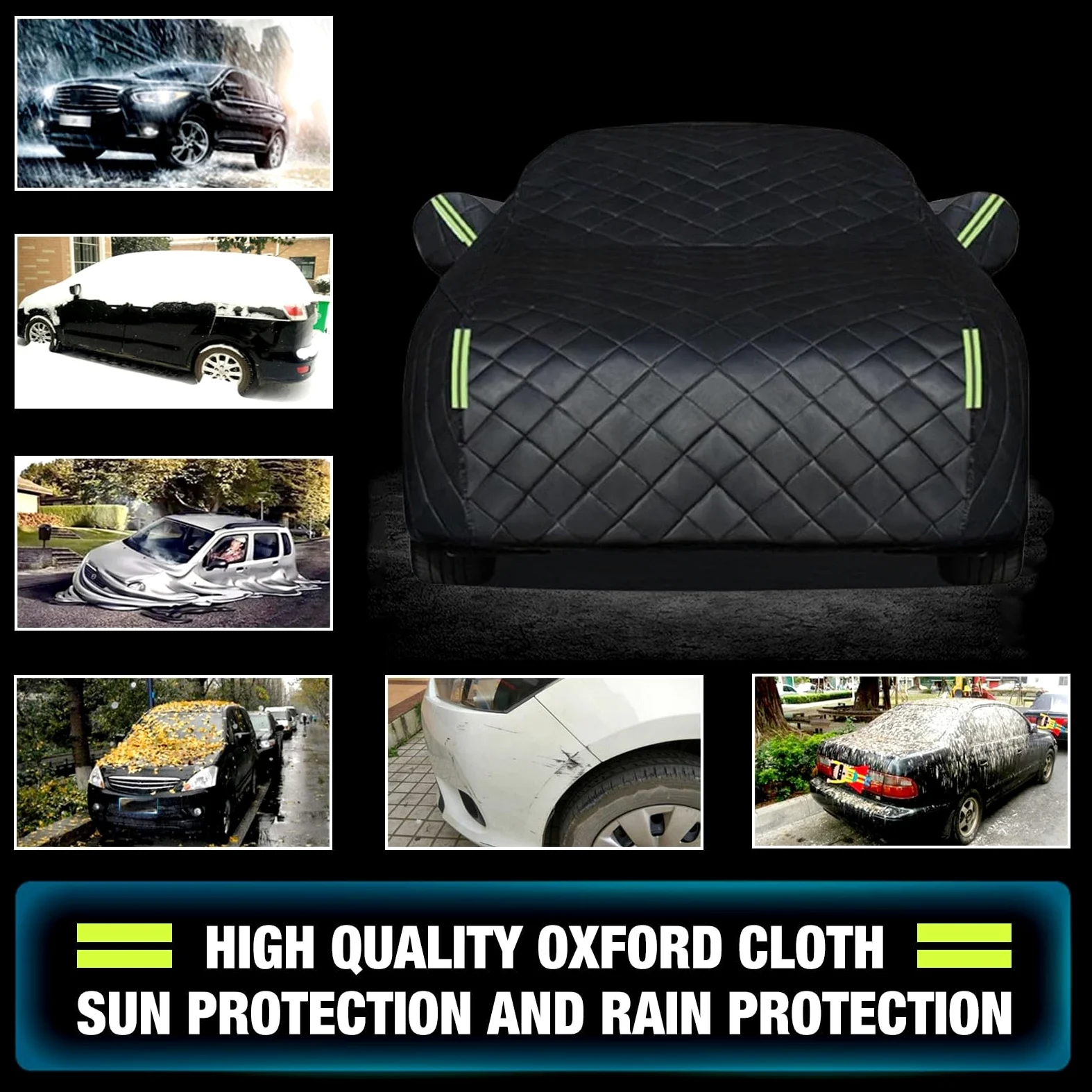 Funda Coche Antigranizo para Ope-l Antara Cubierta para Coche Exterior Reforzada Antigranizo Impermeable Tira Reflectante Algodón Grueso Antipolvo Rasguño