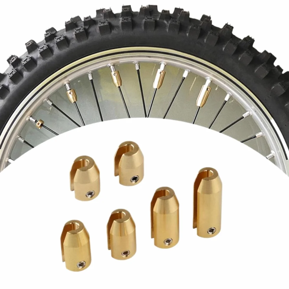 Kit de recarga de peso para equilibrio de radios de rueda de latón de motocicleta, 6 uds., Compatible con ruedas de radios Vintage métricas deportivas duales Supermoto