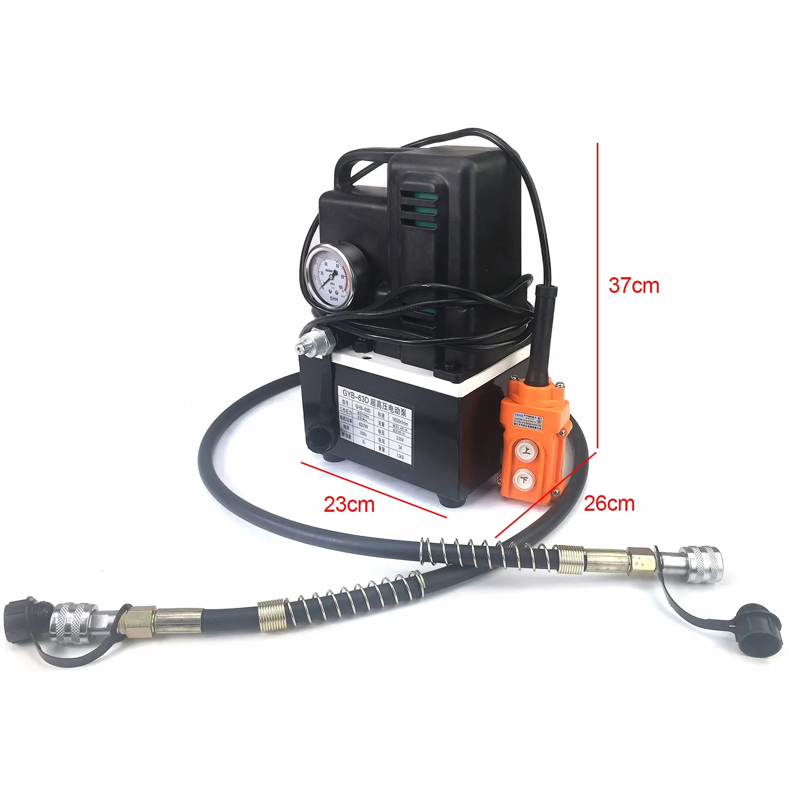 OUKANING Bomba hidráulica de 12 V, 70 MPa, 620 W, bomba electrohidráulica de alta presión, con mando a distancia para levantar, presionar y doblar