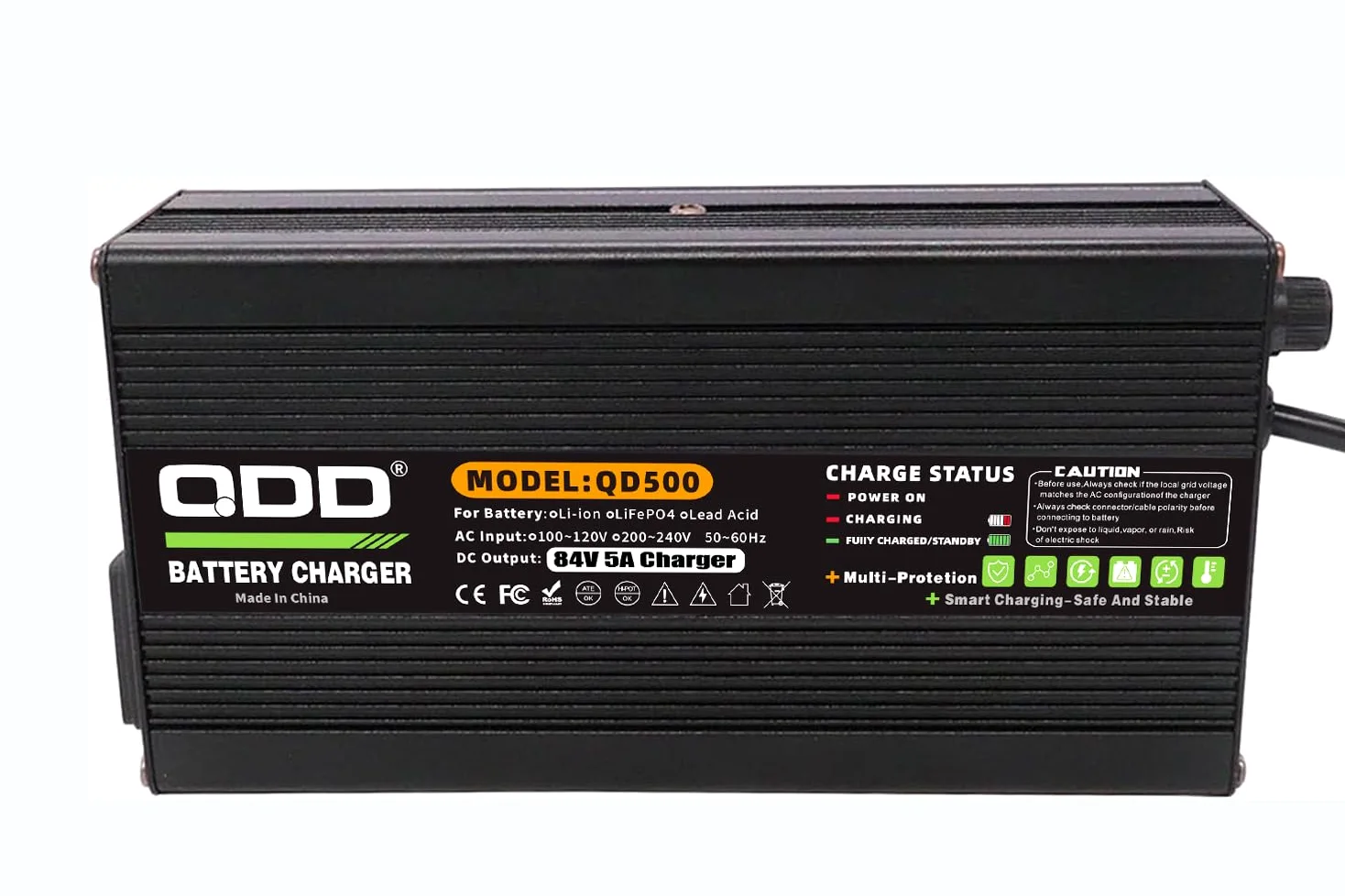QDD Cargador de batería de litio para motocicleta eléctrica, 84 V, 5 A, 72 V 20S, cargador rápido universal para motocicleta eléctrica, con conector Anderson