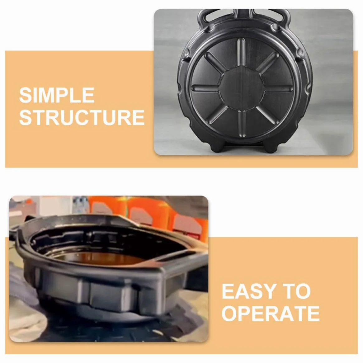 Bandeja para Aceite de Motor para Coche, Capacidad 10l y 15l, Material PE Resistente, Fácil de Usar y Conveniente para Reparación y Cambio de Aceite, Paquete de 2 Piezas