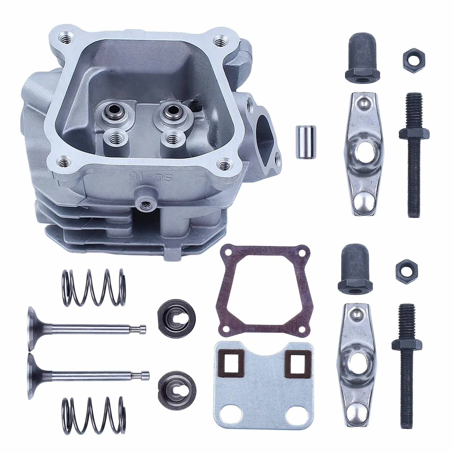 Juego de resortes for balancín válvula y Culata Motor Compatible con Honda GX160, GX200, Modelos Chinos 168F, 5, HP, 6, 2 kW 3