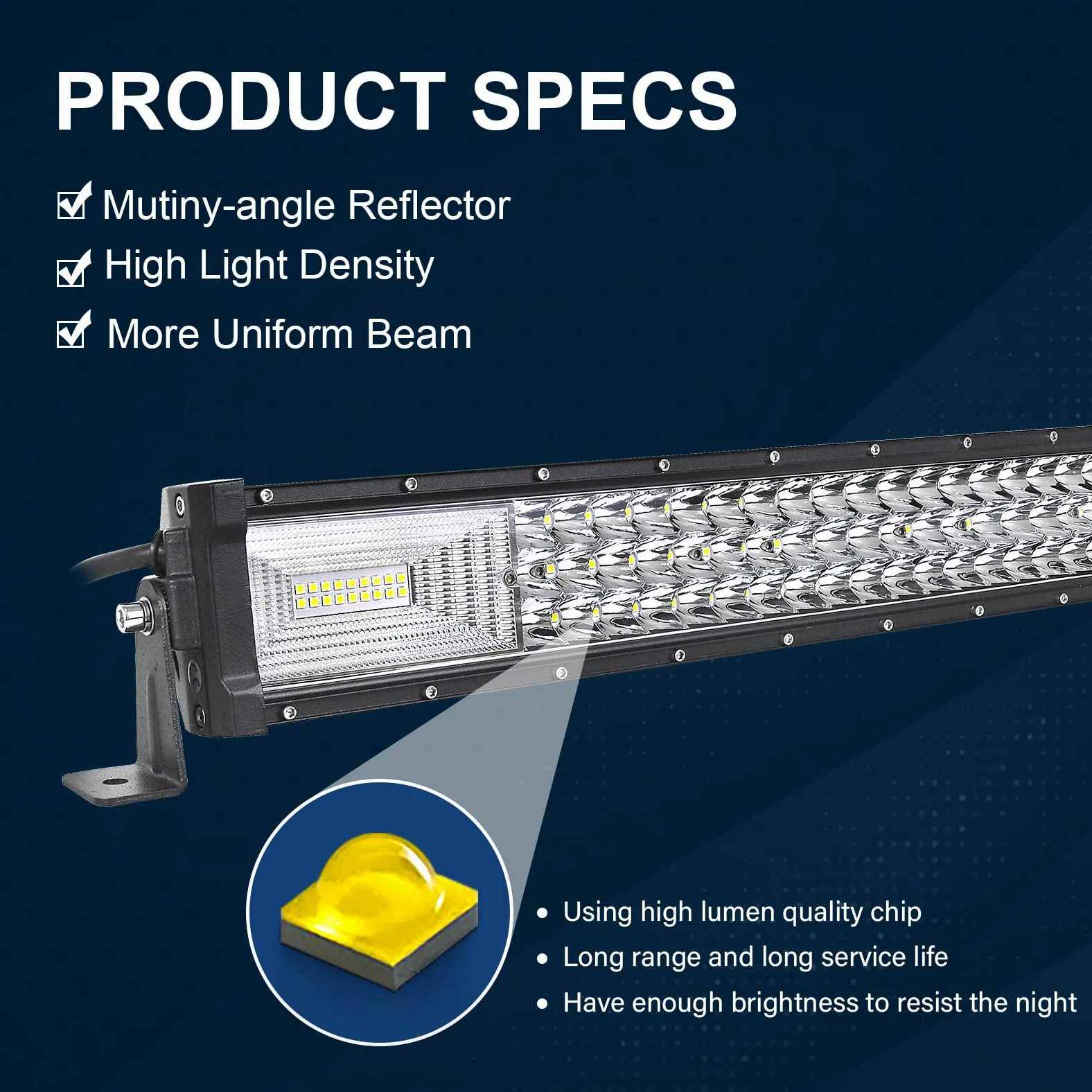 SKYWORLD Barras de luz LED curvadas, 42 pulgadas 106.7 cm 540W Combinación de inundación de punto de triple riga Viga Luz de niebla de conducción todoterreno para camión todoterreno 4WD ATV 4x4 Pickup