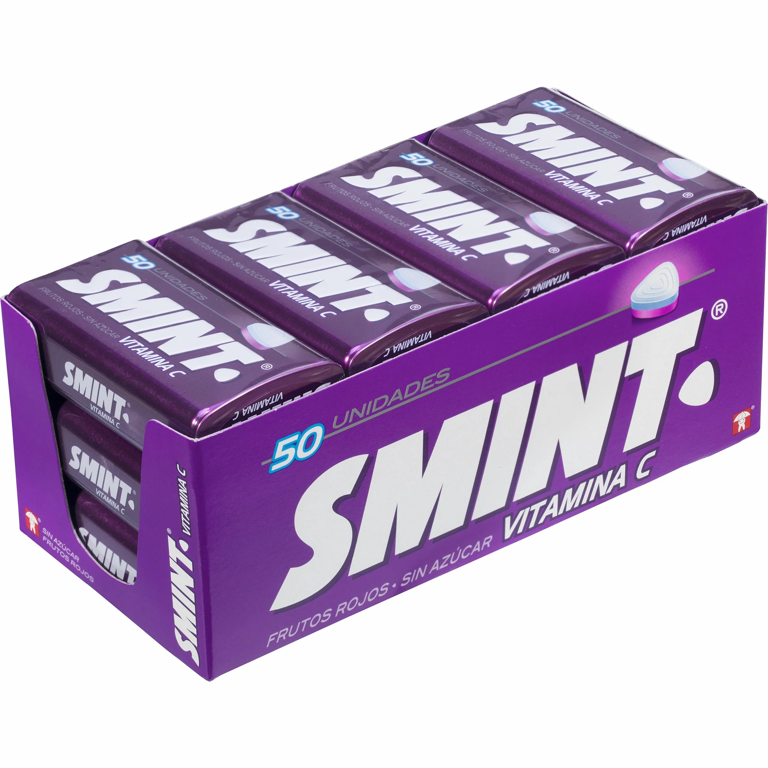 Smint Tin Frutos Rojos Caramelo Comprimido Sin Azúcar 12 unidades 35 gr