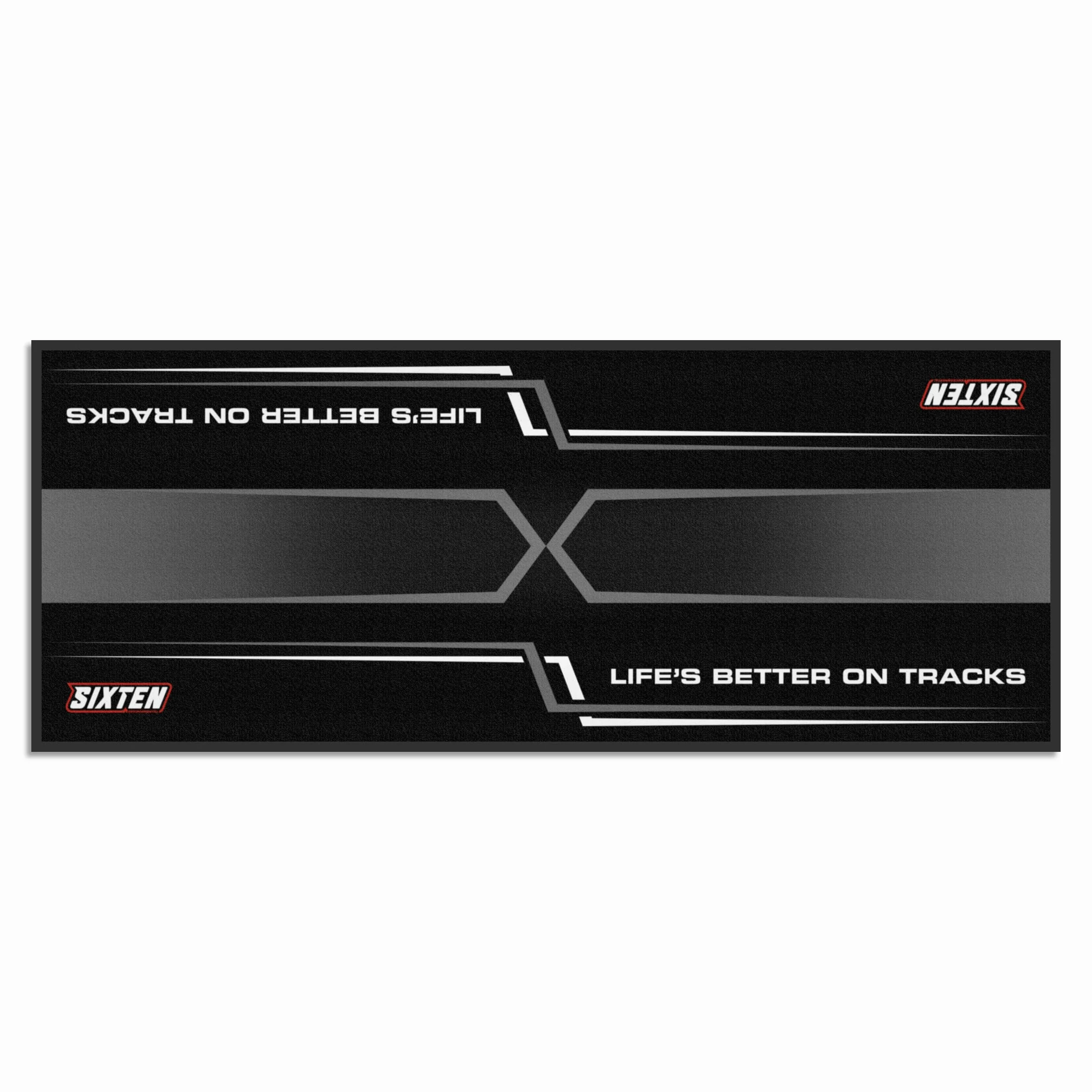 Alfombra de moto Fusion SIXTEN 95 x 240 – Alfombra ambiental para moto – para paddocks y garaje, lavable y ecológica, ideal como regalo para moto