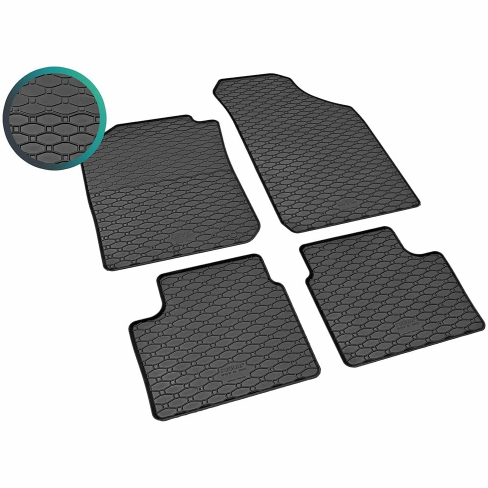 Car Lux Duo AR07016 + AR07025 - Conjunto de Alfombra Protector Maletero de Goma y Alfombrillas de Goma a Medida para Dacia Spring Desde 2022