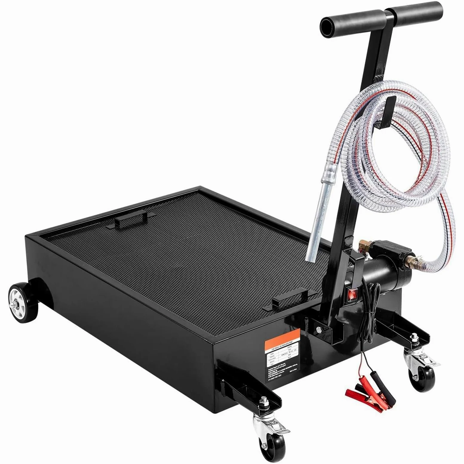 Bandeja De Drenaje De Aceite De Perfil Bajo, Bandeja De Drenaje De Aceite Con Ruedas De 15 Galones Con Bomba Eléctrica De 180 W, Manguera De 8.2 Pies Y Mango Plegable, Filtro Lavable Para Automóviles