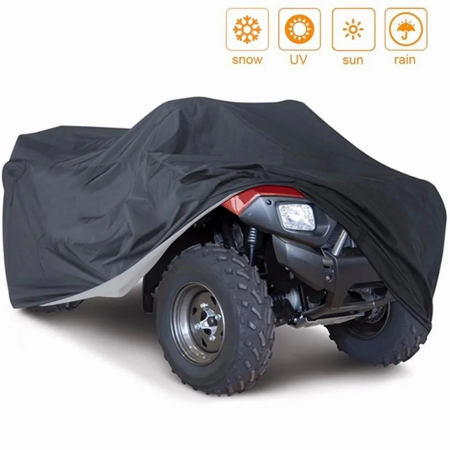 Funda para Moto Protector Cubierta Funda Universal para Quad Bike ATV, 190t, Impermeable, para vehículos, Scooter, Kart, Motos, Todos los tamaños, Camuflaje, Negro(Black,3XL)