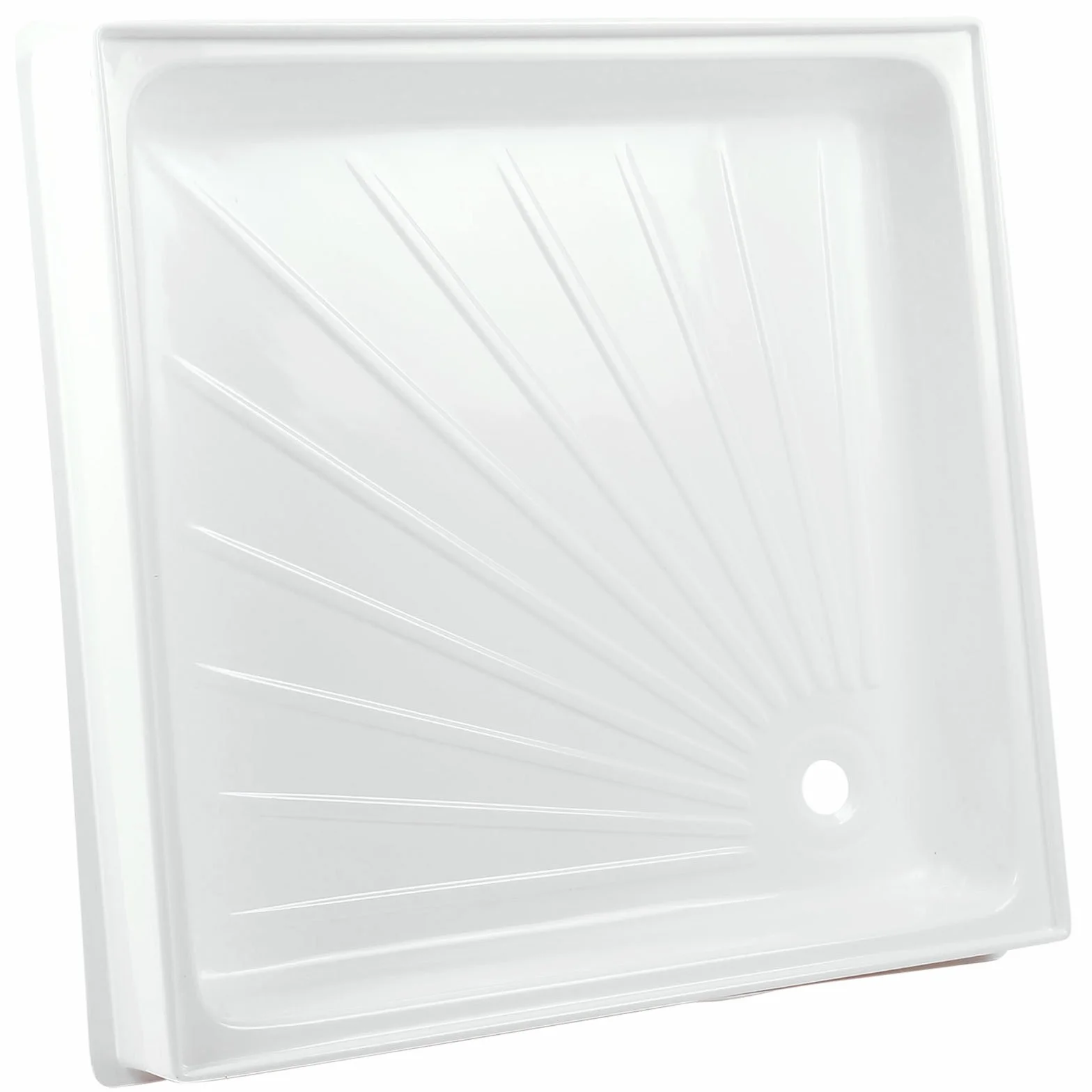 Bandeja de ducha para autocaravana y caravana, (Ancho x Profundidad x Altura) 60 x 60 x 10 cm de plástico ABS, color blanco