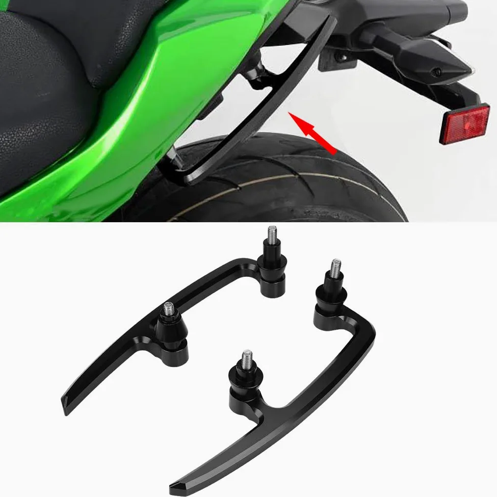 Asidero Trasero para Pasajero Compatible con Z650 17-18, CNC Aluminio, Barra de Agarre Trasera, Negro