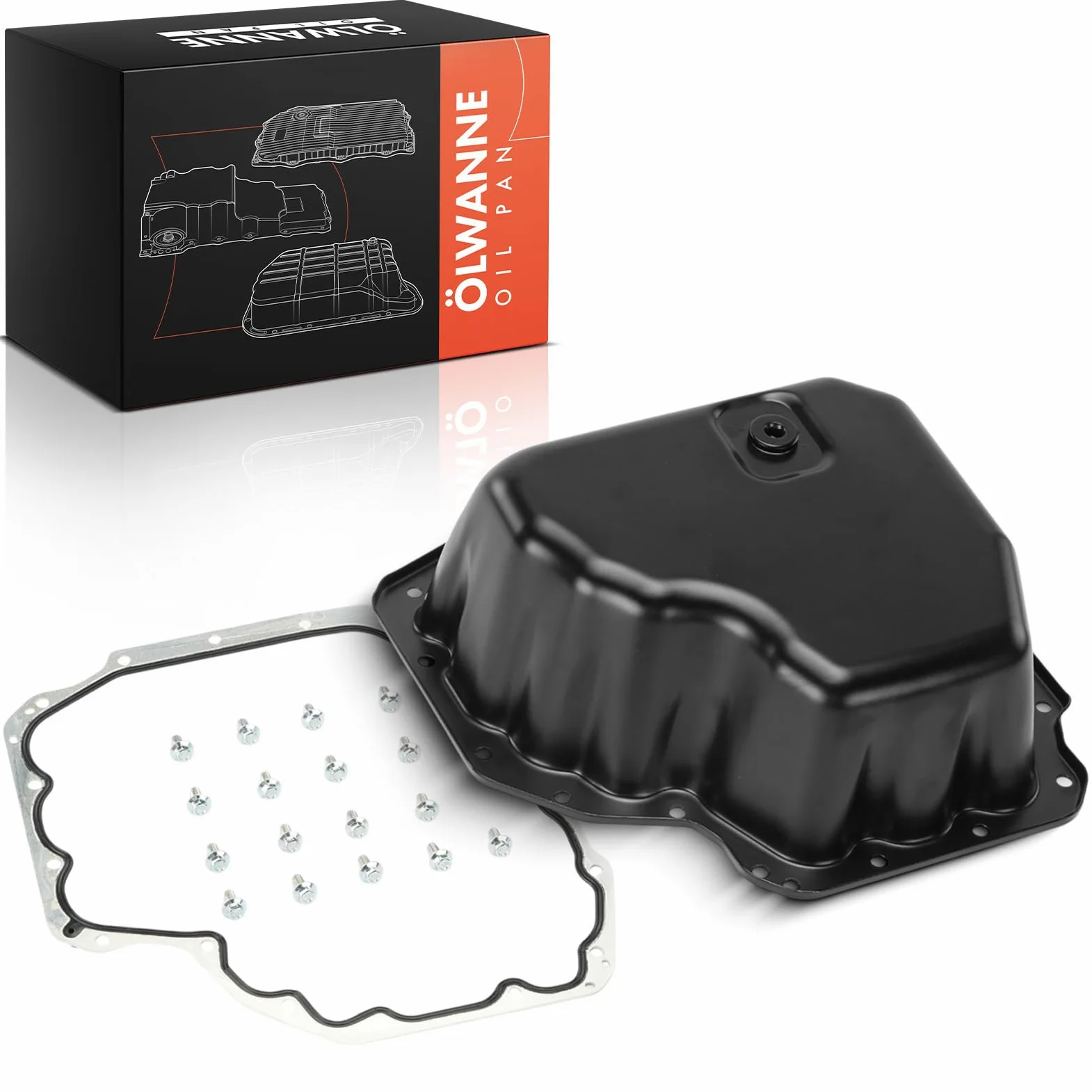 Frankberg Cárter de aceite cárter de aceite del motor junta del cárter de | mit lablassschraube, Diesel; 68027587AA; Compatible con: Nitro Van KA, Nitro, Wrangler III JK, Cherokee KK