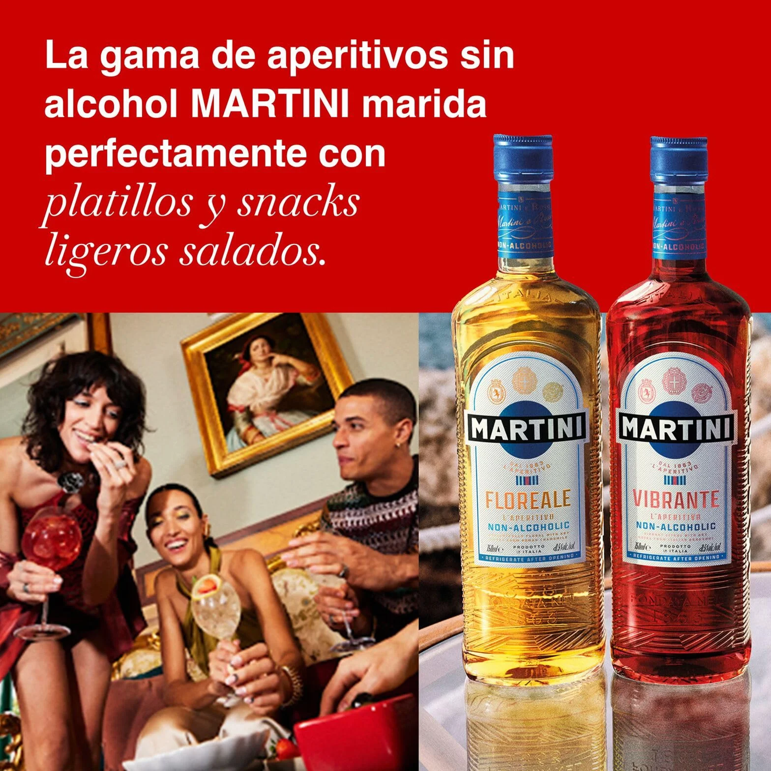 MARTINI Vibrante Aperitivo sin Alcohol 75cl con Infusión de Botánicos Superiores