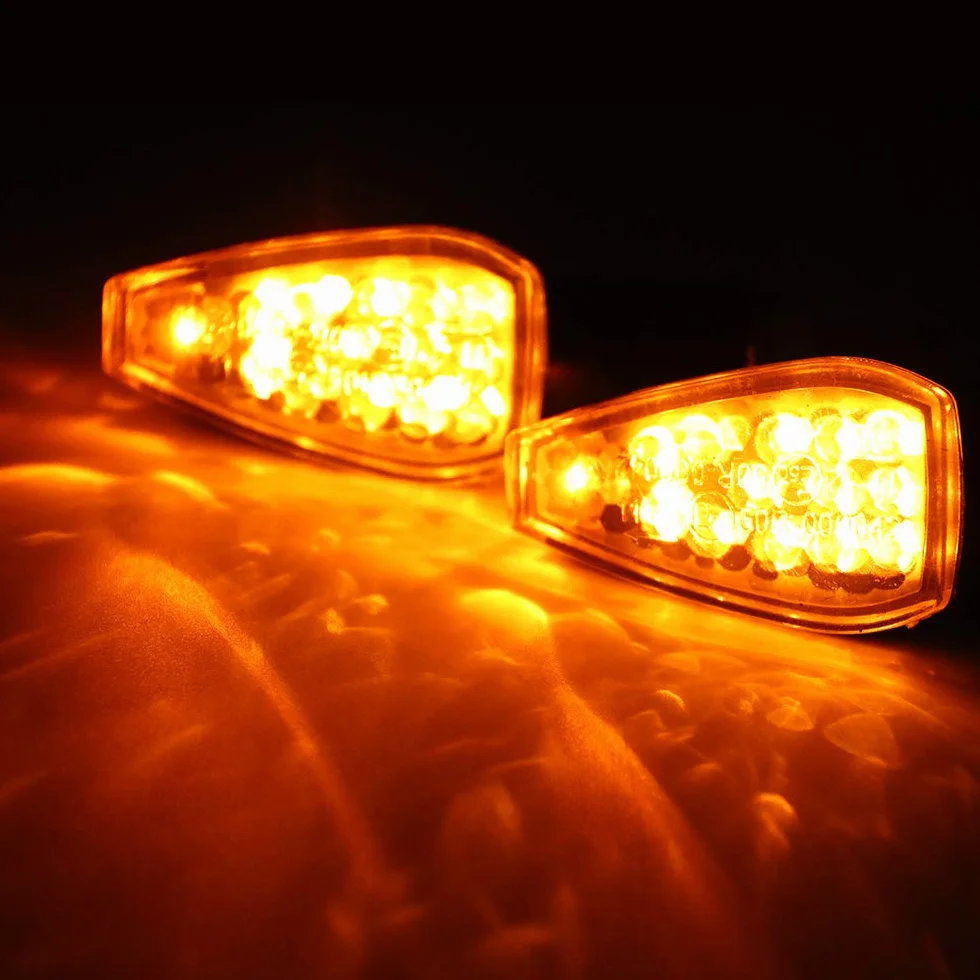 4pcs Intermitentes Moto Indicadores de Motocicleta Luces de Señal de Vuelta de 14 LED 12V Luz Indicadora de Vuelta Impermeable Universal para Motocicleta Scooter Quad Cruiser Off Road