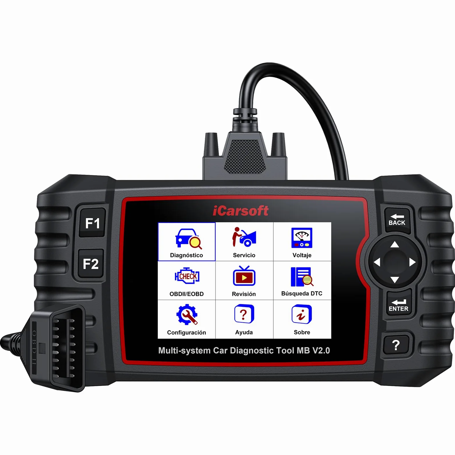 iCarsoft MB V2.0 OBD2 Máquina Diagnosis Coche para Ben.z/Sprinter/Smart, Escáner de Todo el Sistema, Detector Fallos Coche con 9 Funciones Reinicio, Prueba de Batería, Actualización de por Vida
