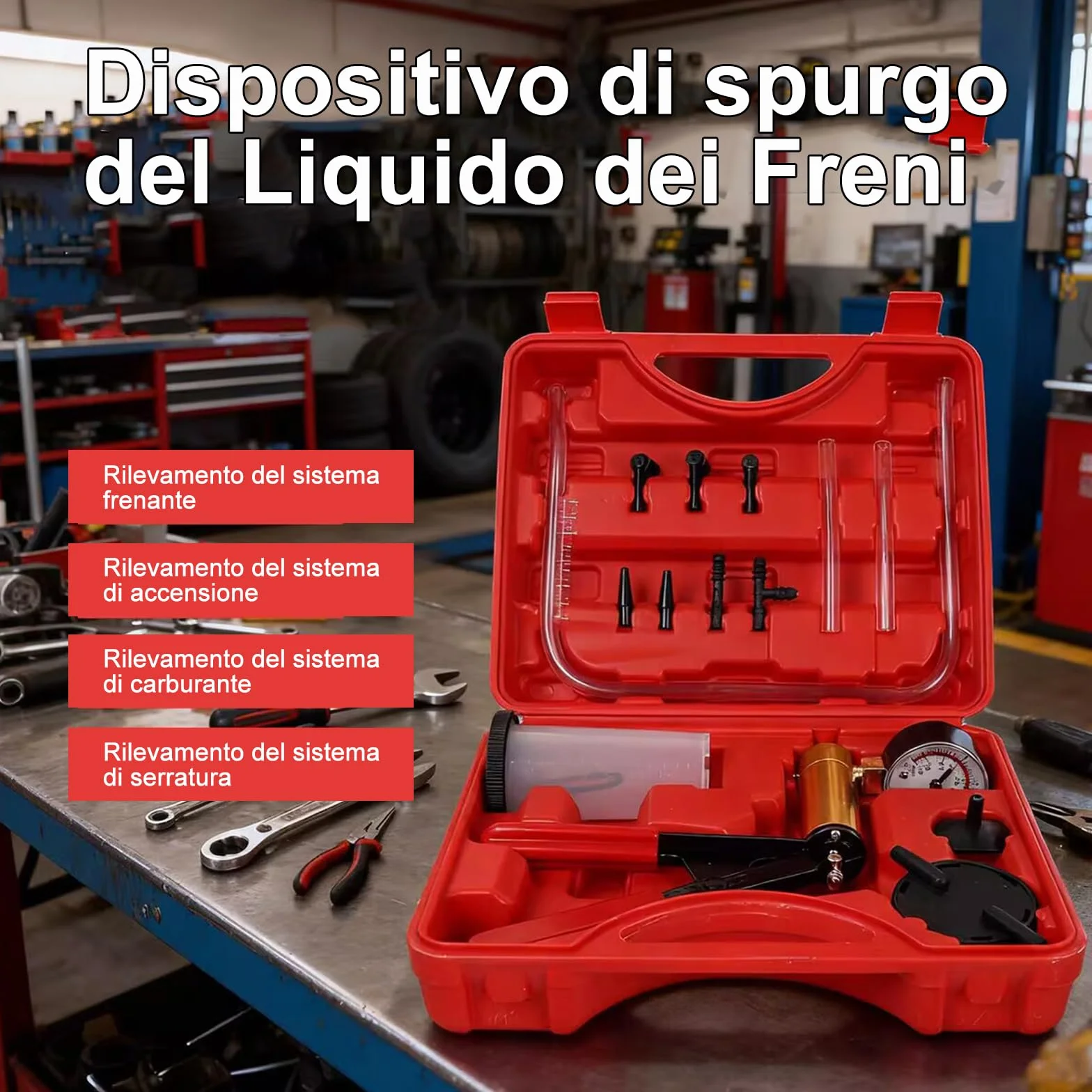 Kit profesional para purga de líquido de frenos, bomba manual para vaciar fácilmente los frenos de coche y moto