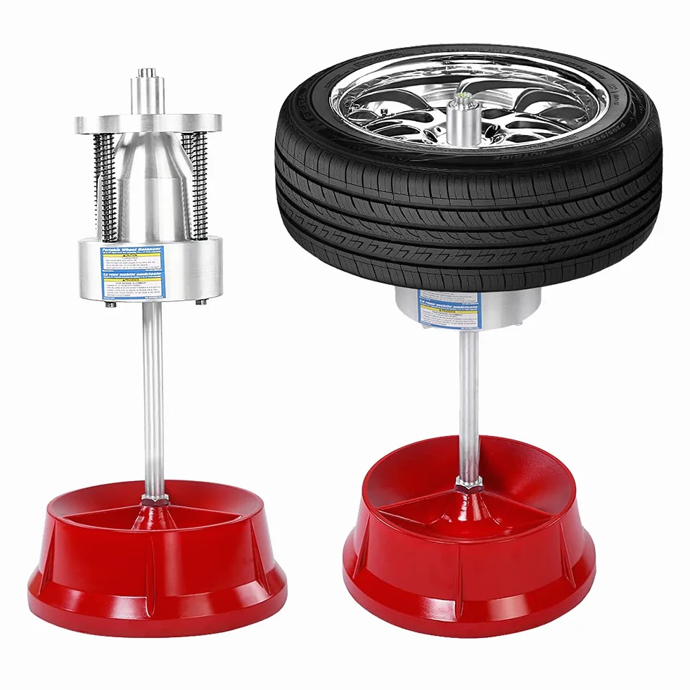Equilibrador de Ruedas Portátil Universal para Coches y Camiones, Máquina Equilibradora Automática, Acero y Plástico