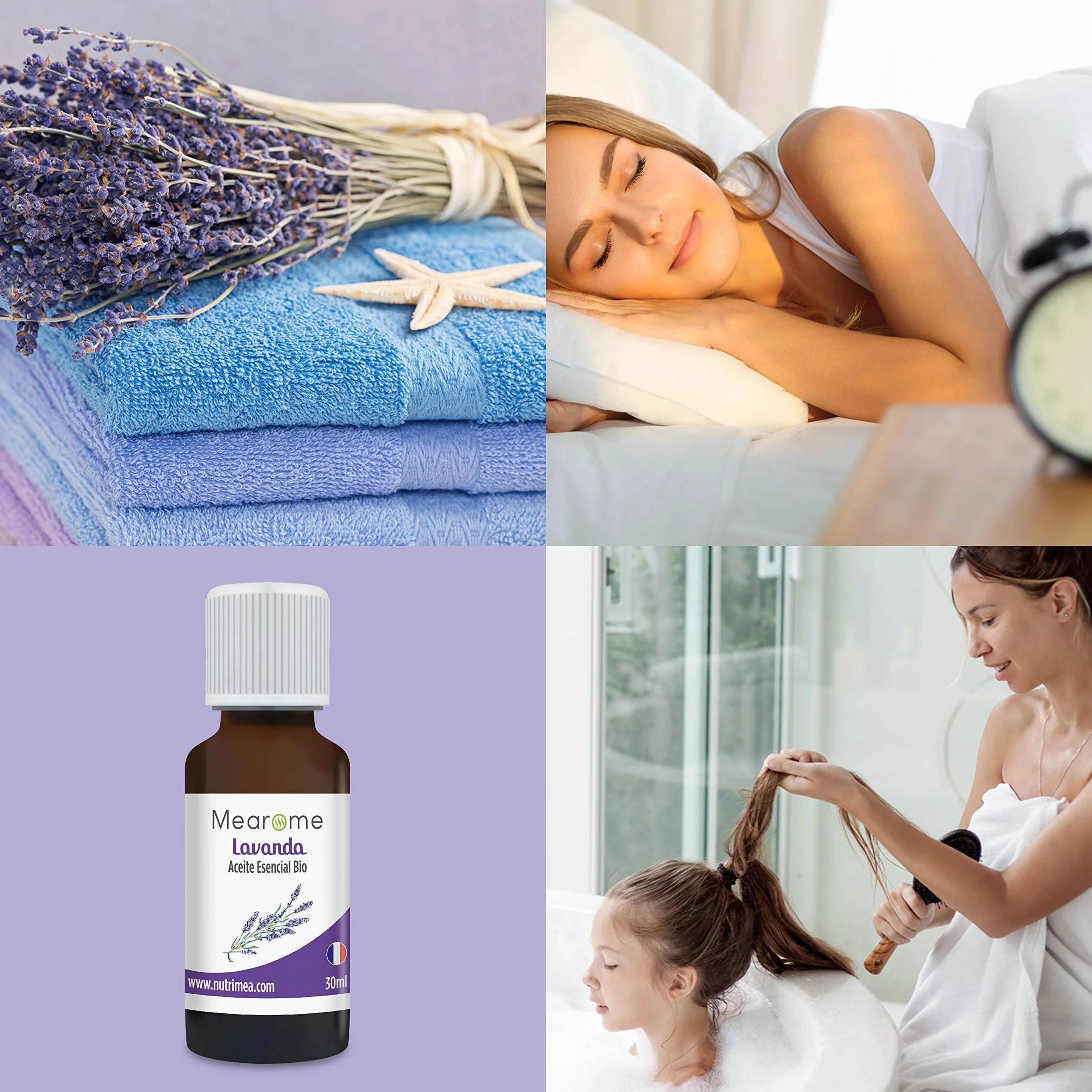 Nutrimea Aceite Esencial de Lavanda Verdadera BIO 30ml 100% Puro Natural Aromaterapia Masaje Difusor