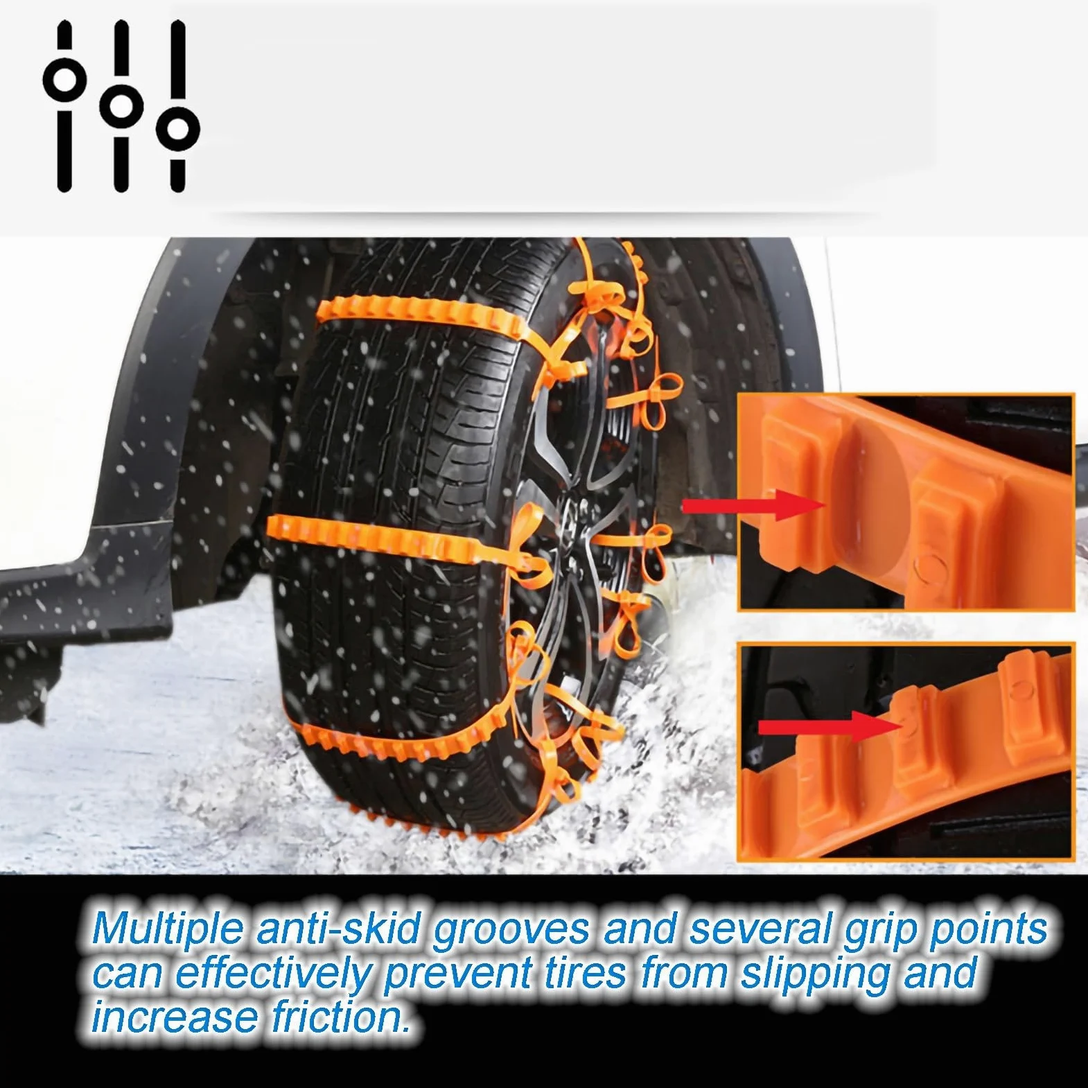 20 cadenas antinieve reutilizables for coche, cadenas for neumáticos de nieve, cadenas universales ajustables de emergencia portátiles for neumáticos de nieve for camionetas, cadenas de nieve for coch