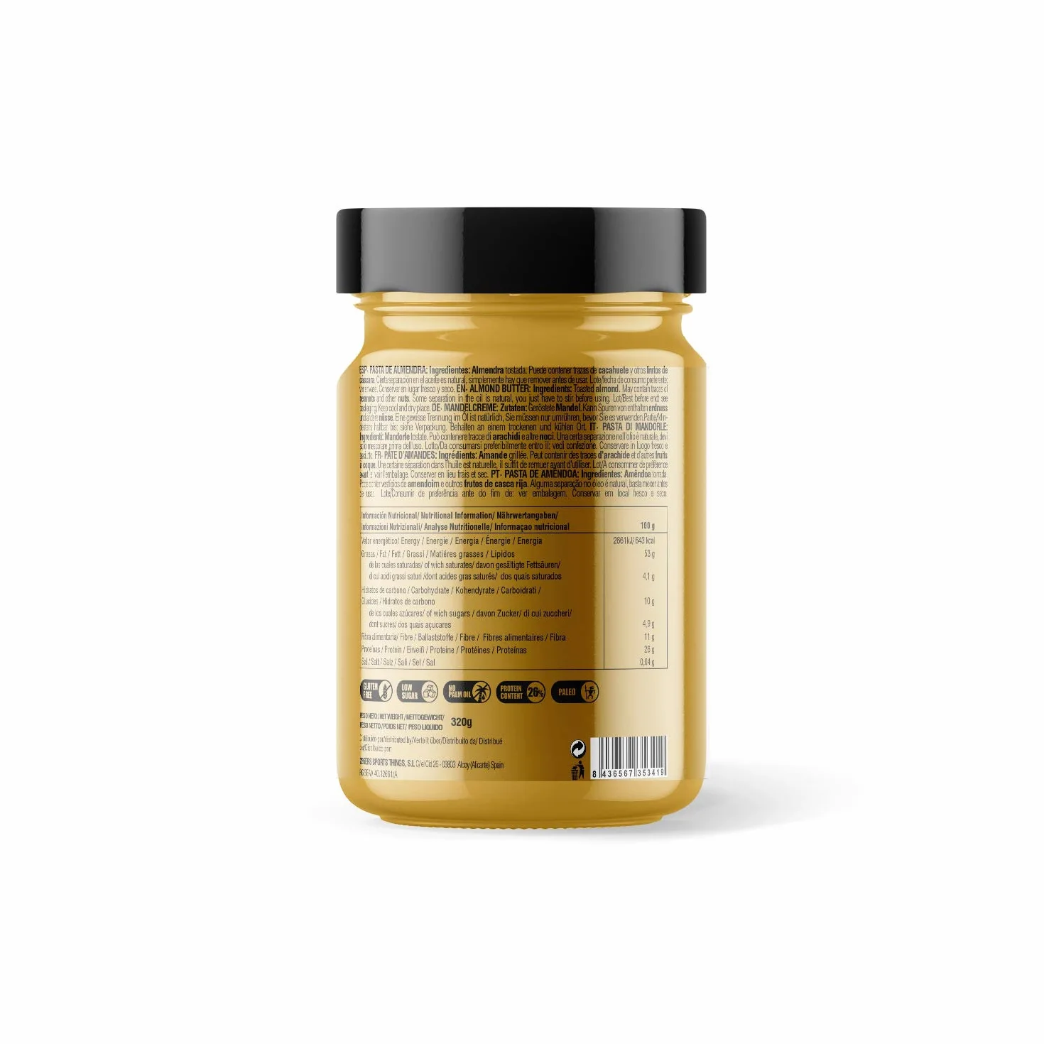 226ERS Crema de Almendras Alta en Proteínas Sin Azúcar Sin Gluten - 300 gr