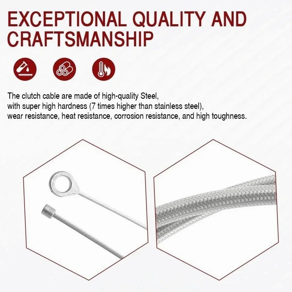 Cable de embrague acero Wolfram para motocicleta, 180CM, para Sportster 883/1200 para Super Low para Iron 883