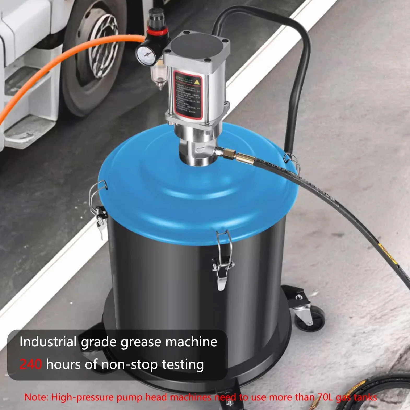 Bomba de grasa para tambores de 5 galones, relación de presión 80:1, compatible con altas temperaturas, ideal para mantenimiento y lubricación de máquinas
