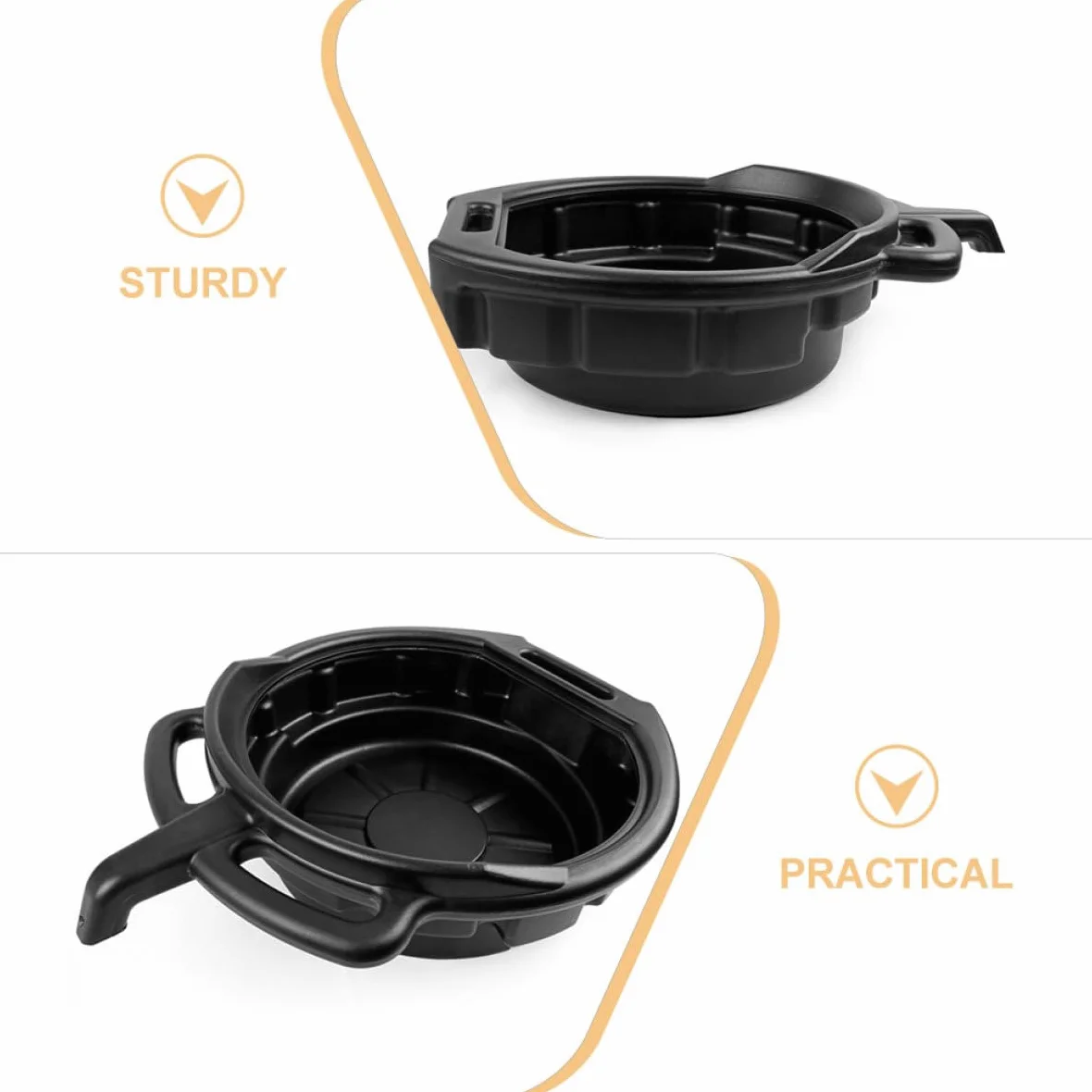 Bandejas Recolectoras de y Diseñadas para Ajustarse Debajo del Motor 10l para Coche y 15l de PE Negro, Fáciles de Usar Pack de 2 Piezas