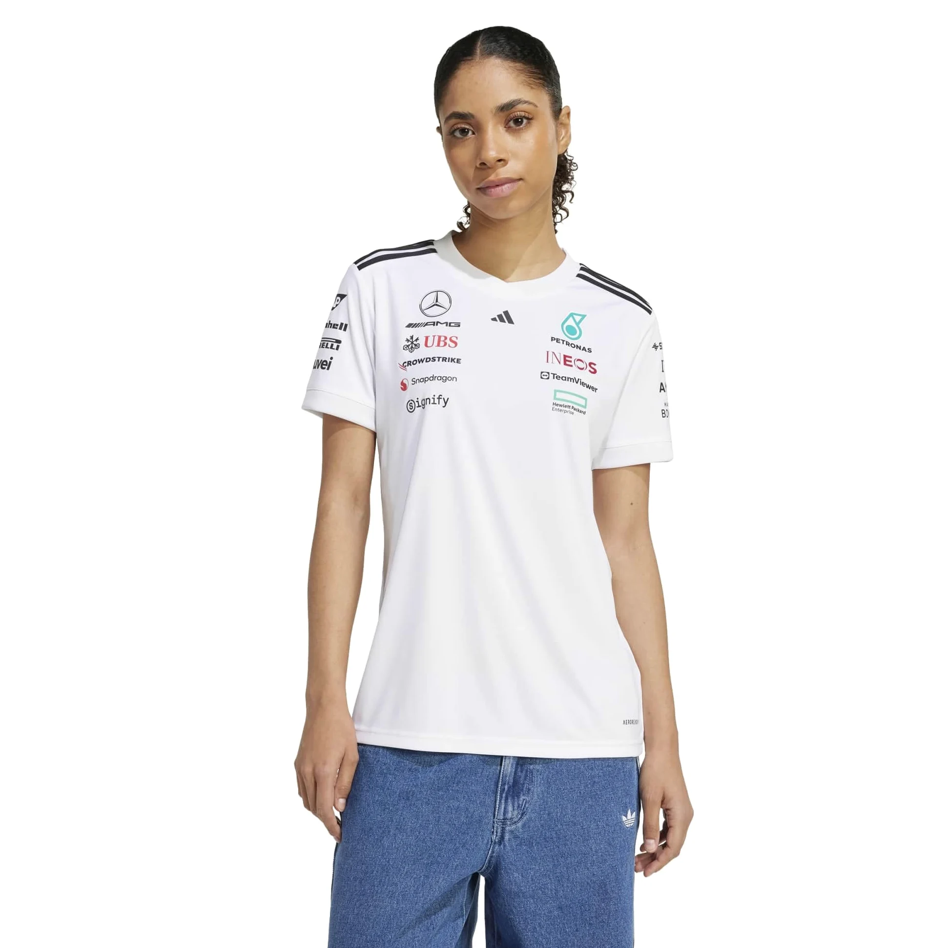 adidas Mercedes - Amg Petronas Formula One Team Driver Jersey White Women Camiseta (Manga Corta) Mujer (Pack de 1)