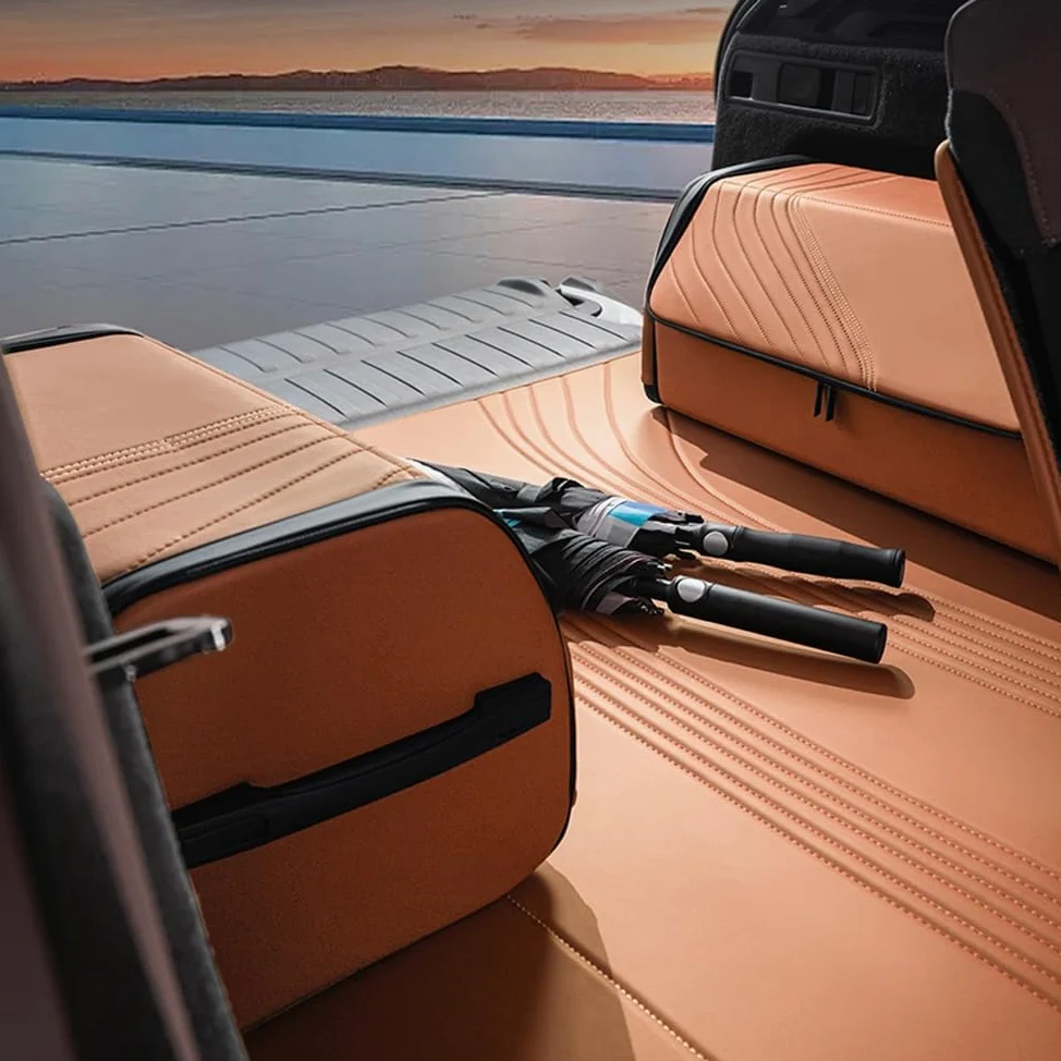 Organizador de maletero plegable for coche - Organizador de maletero plegable con tapa - Organización del maletero ，Caja de almacenamiento para coche(Black)