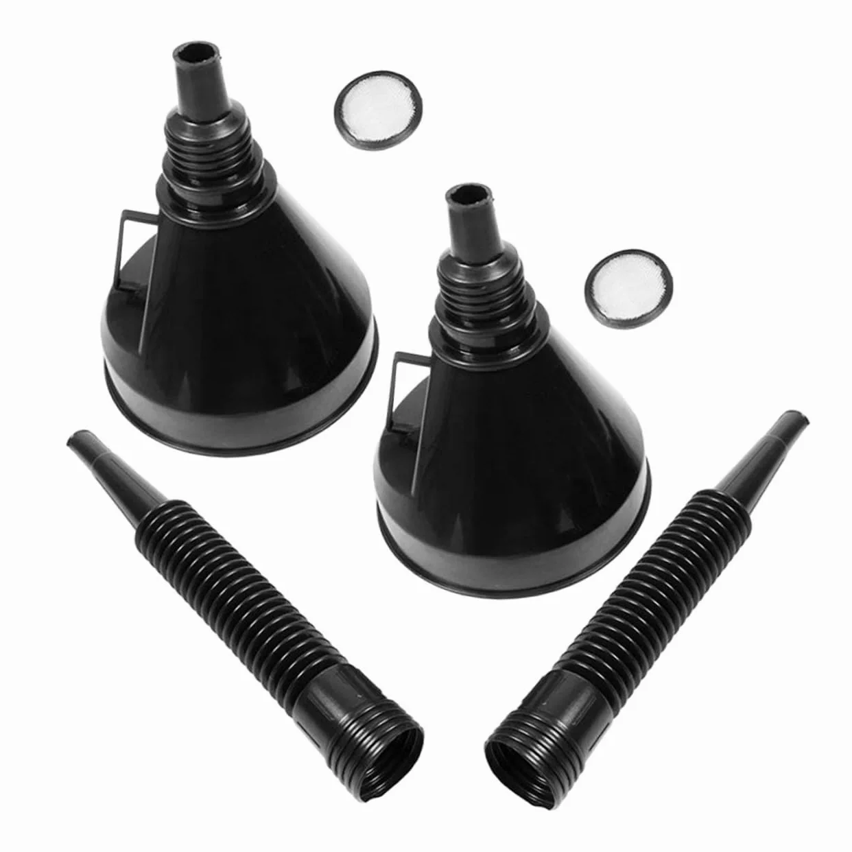 2piezas Embudo De Tubo y Malla Embudo De Llenado De Para Motocicletas y Automóviles Diseño De Boca Ancha Práctico Para Cambios Trasvase De Fluidos
