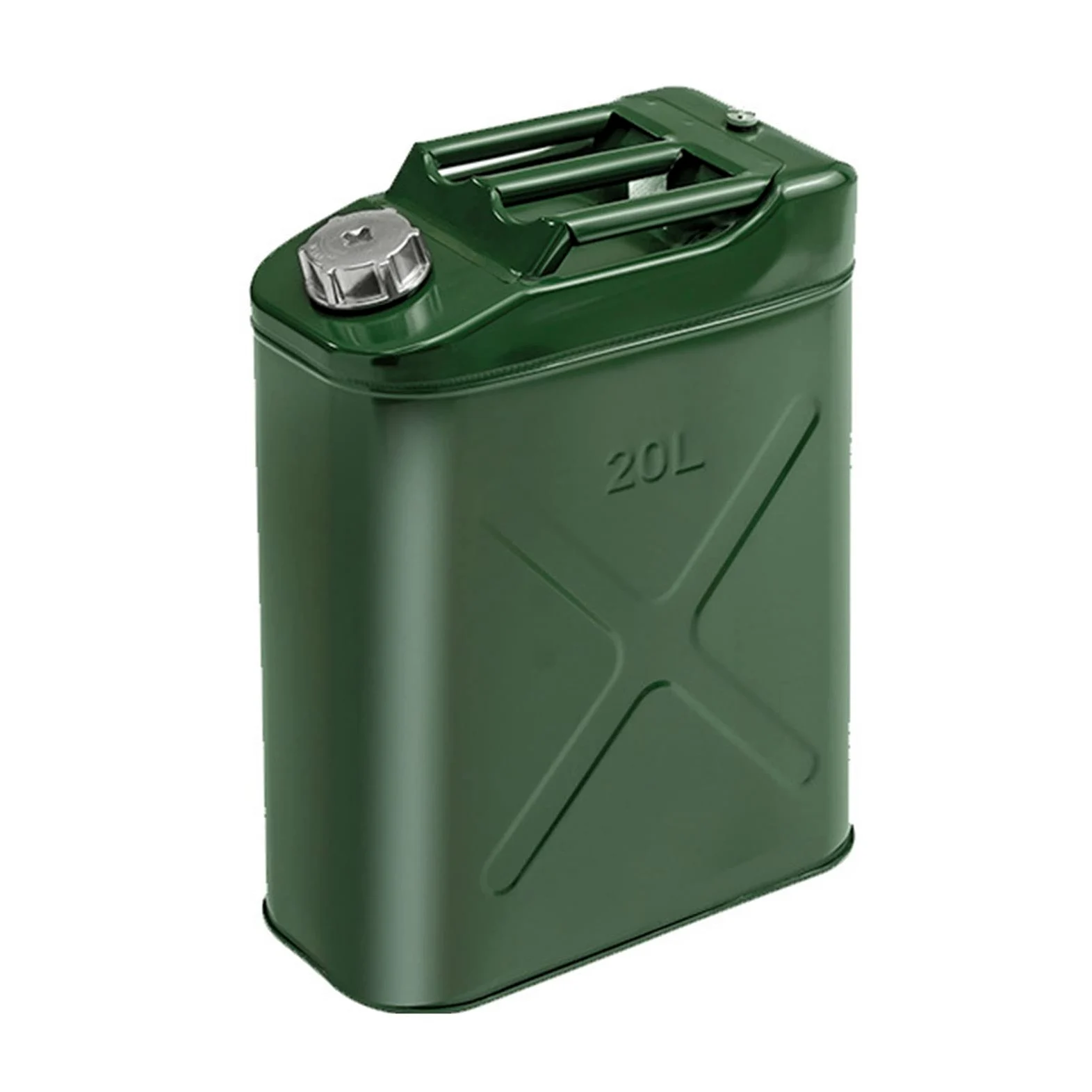 BHBXZZDB Bidon Gasolina, Bidón para carburante/Garrafa Metal Gasolina/Diesel, Bote de Metal de con 3 Asas, Salidas de Aire – Color Verde – Transporte eficiente de Combustible