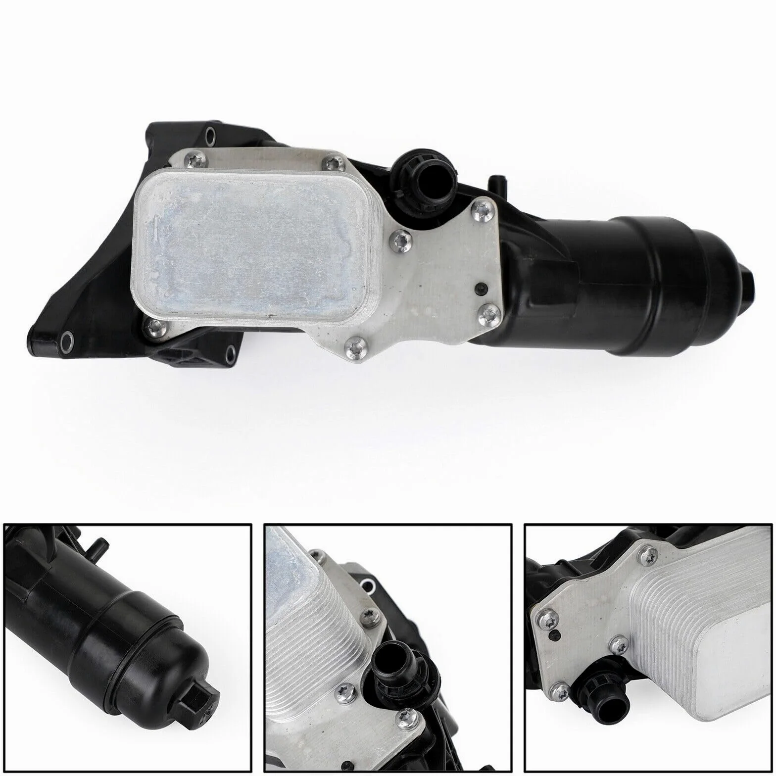 SaDity Filtro de aceite de motor de aluminio 11428596283 11428586673 Compatible con BMW F15 F20 F25 F26 G01 G02, enfriador de aceite de piezas de automóvil con junta