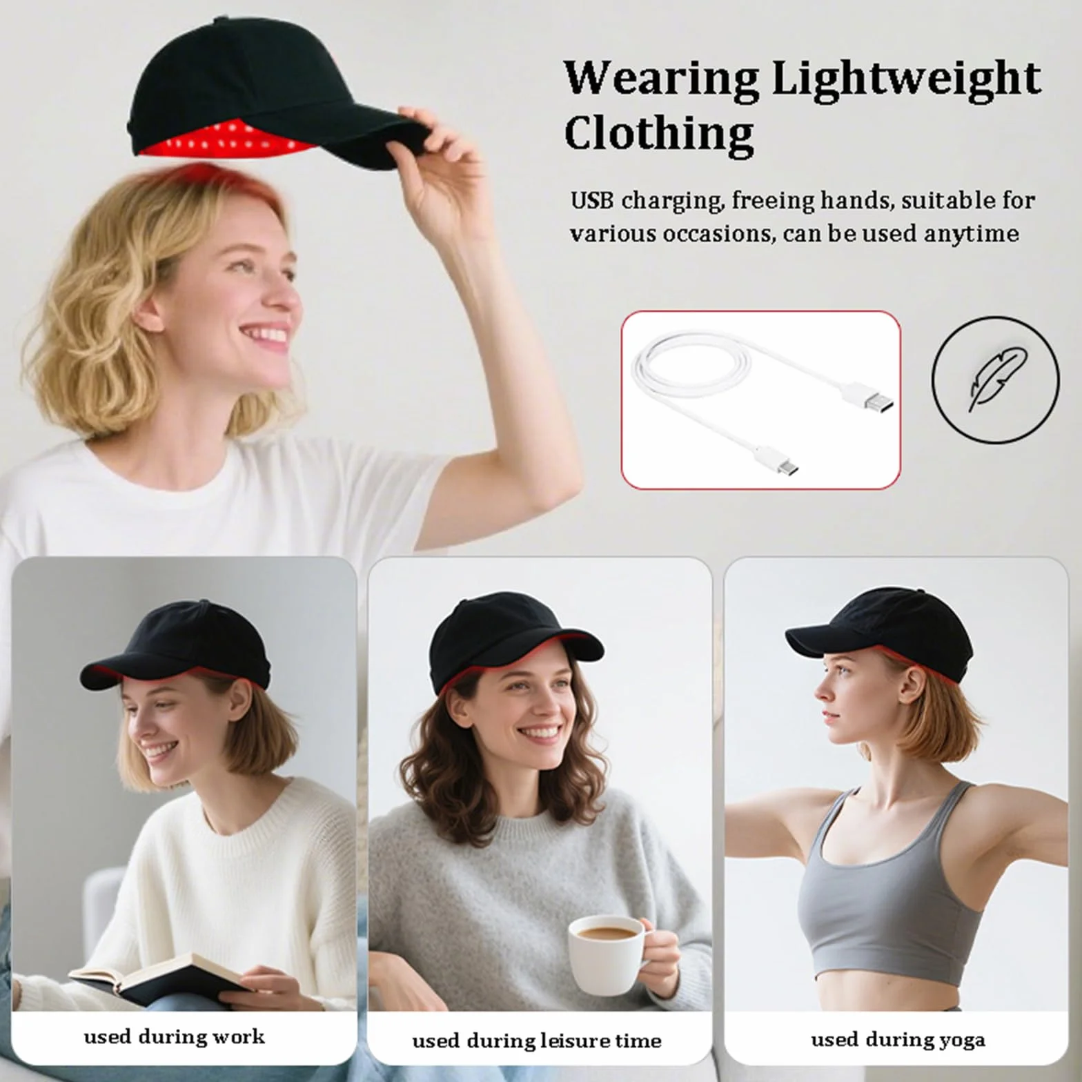 GOURIXIN Gorro LED Crecimiento Cabello Terapia Luz Roja 660/850nm Láser Infrarroja