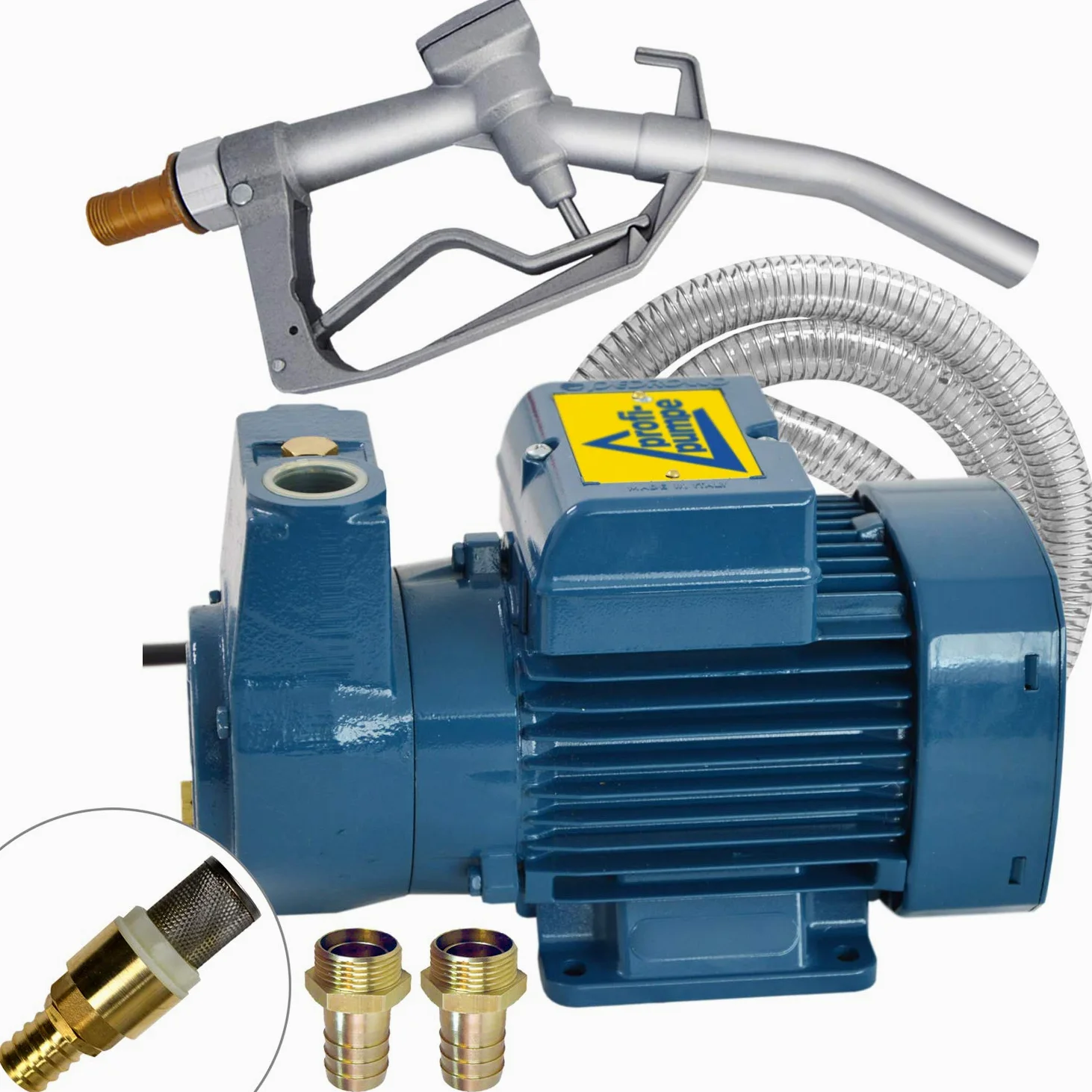 Profi-Pumpe® DeLuxe CKm 370 | Estación de Trasvase 230V Silenciosa | Kit con Pistola de Aluminio y 6m de Manguera | Caudal 2.400 l/h y Elevación 35m | Calidad Europea