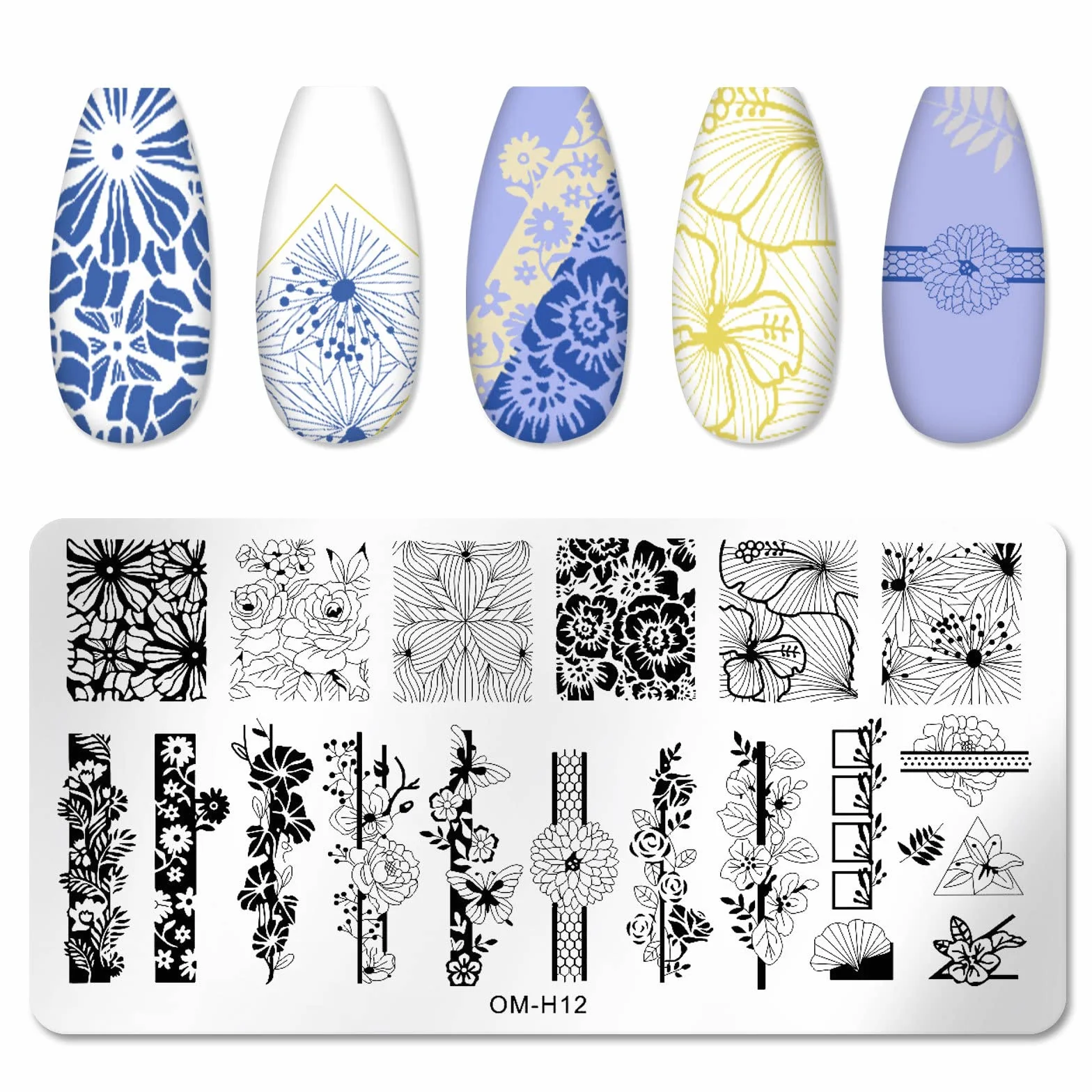 MWOOT 6 Piezas Placas Estampacion Uñas Nail Art Stamping