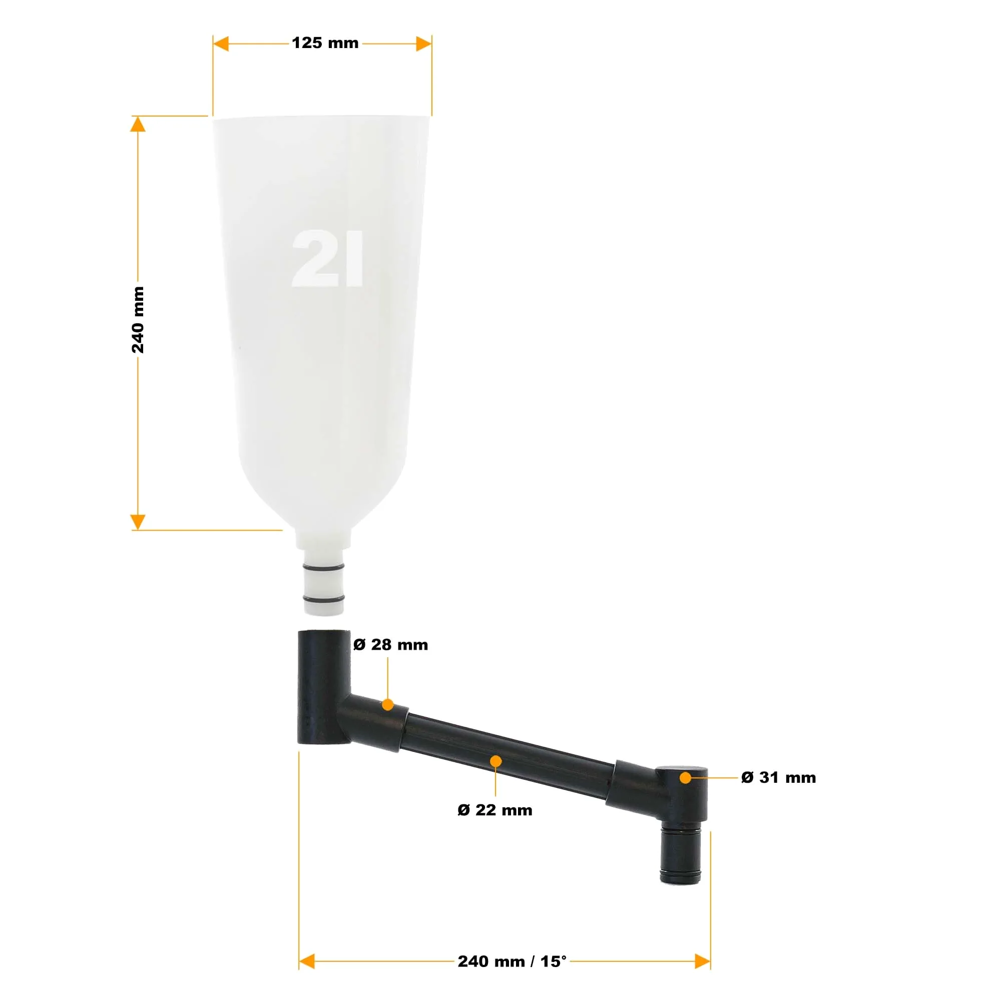 XPOtool Juego embudo para aceite 8 piezas con extensión y 6 adaptadores llenado aceite de motor