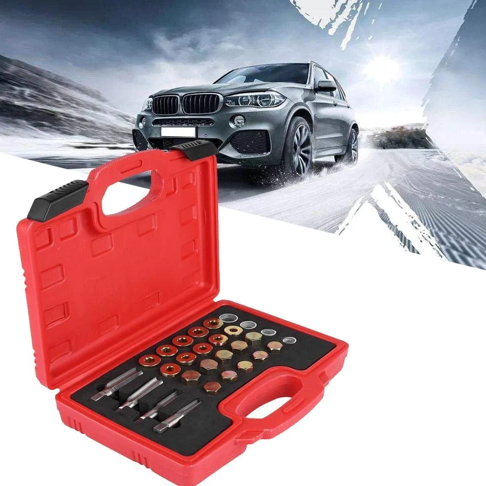 KSTE 64pcs Cárter de Aceite de reparación de roscas Kit de colector de Aceite de Caja de Cambios Tapón de Drenaje del Sistema de Herramienta M13 M15 M17 M20