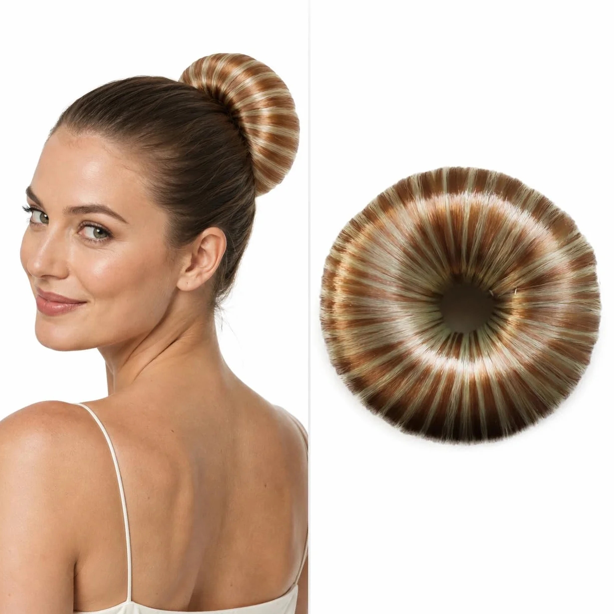 Moño Para El Cabello Dona Fabricante De Moños Recogido Moldeador Herramienta Peinar Mezcla Rubia DK5