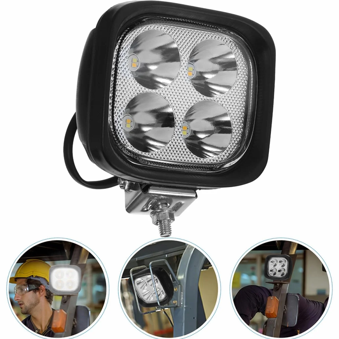 2 Luces LED para Carretilla Elevadora, Focos de Trabajo LED de Alta Potencia, Montaje Completo, Compatibles Varios Modelos, Luz de Conducción para Seguridad y Mejor Visibilidad
