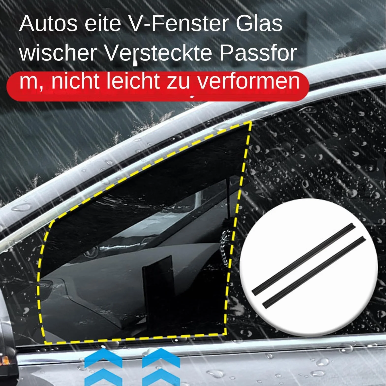 Limpiaparabrisas laterales para coche, limpiacristales laterales para coche, rasqueta de goma resistente a la intemperie para ventanas laterales, limpiador de ventanas multifuncional, fácil de