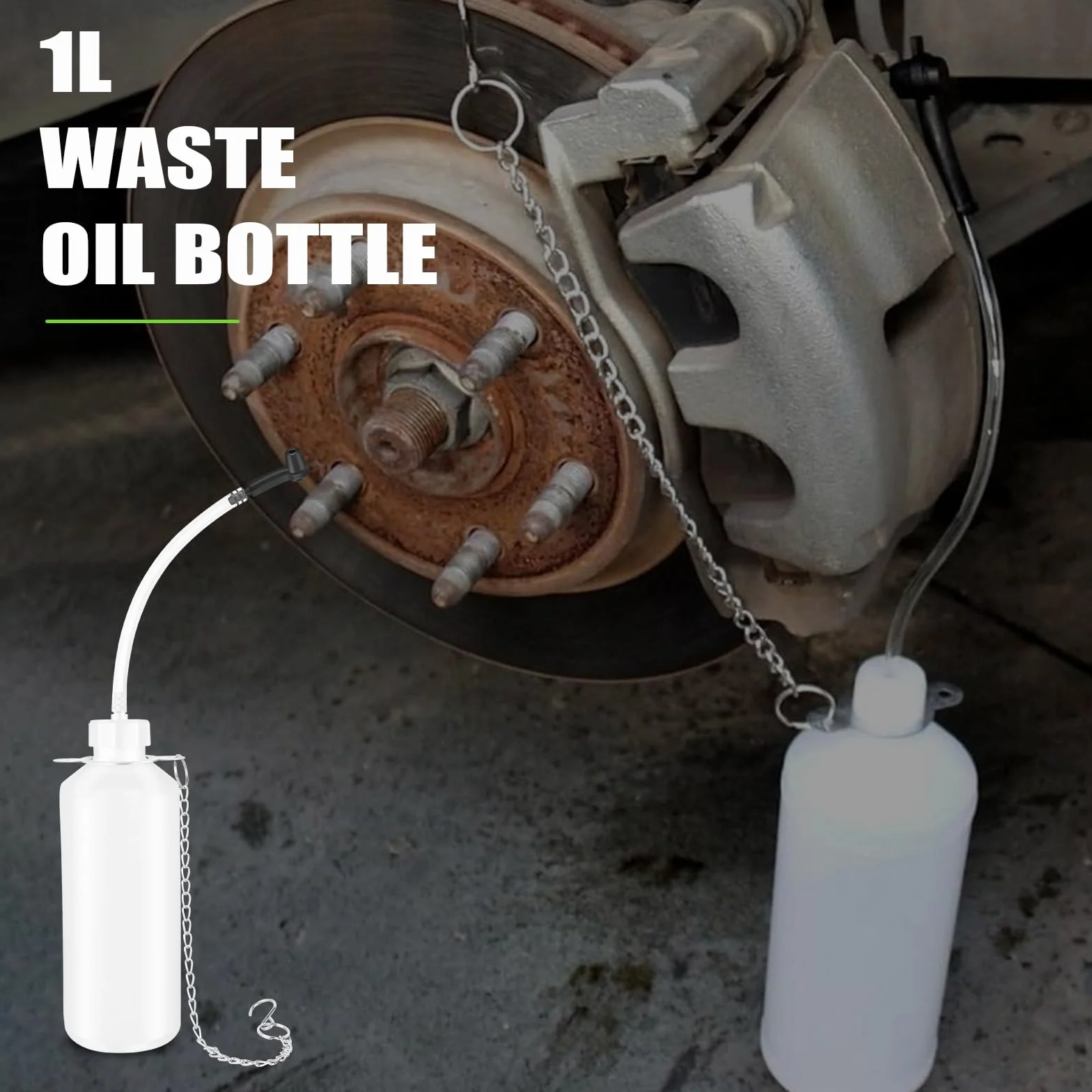 ASUNCELL 3L Auto Freno Purga, Manual Freno Fuid Presión Purgador Botella, Profesional Un Hombre Coche Freno Kit, Adaptador para la mayoría de los Modelos Europeos