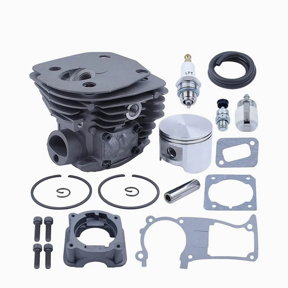 Junta de cárter Motor Cilindro 45 mm, Filtro línea Combustible, Adecuado para motosierras Gasolina 2 Tiempos 353, 351, 350 y 346XP